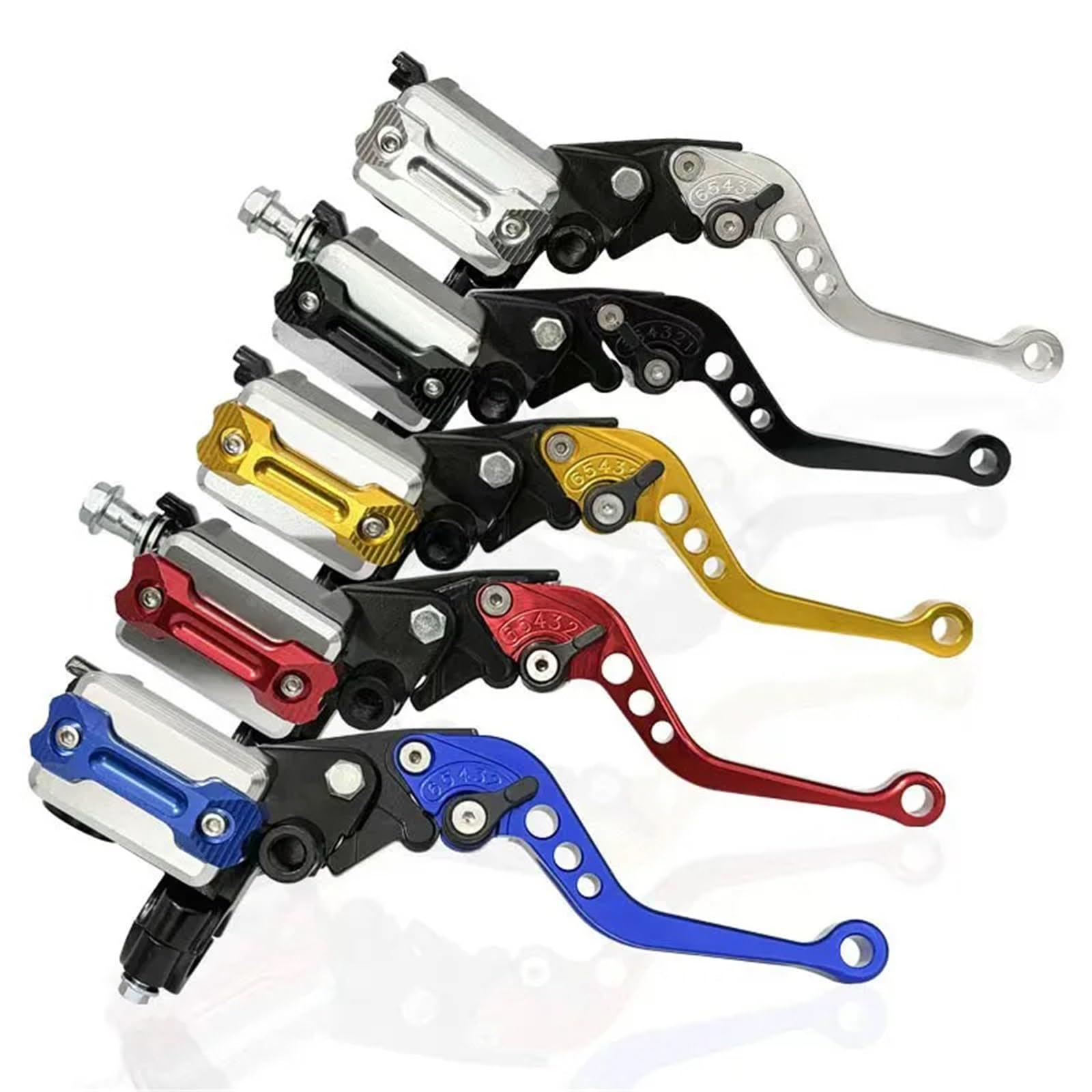 Leva Frizione Freno Moto Accessori modificati per motocicletta Pompa pompa freno principale freno idraulico Frizione con impugnatura in alluminio CNC Freno Frizione Leva(Red)