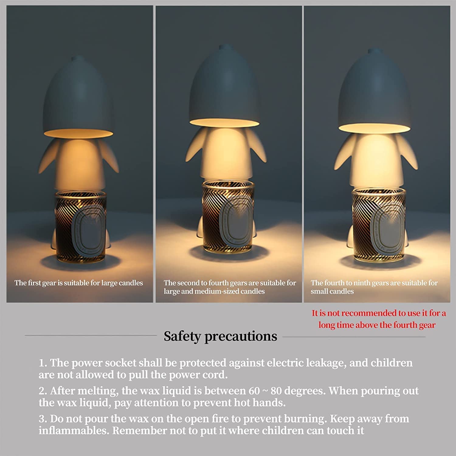 NOBRIM Riscaldatore di Candele Lampada Touch Melting Candela Scaldacandele per Candele Profumate Sciogli Cera Lampada Scaldino con Potenza Luminosa A-Regolabile Comodino Interno