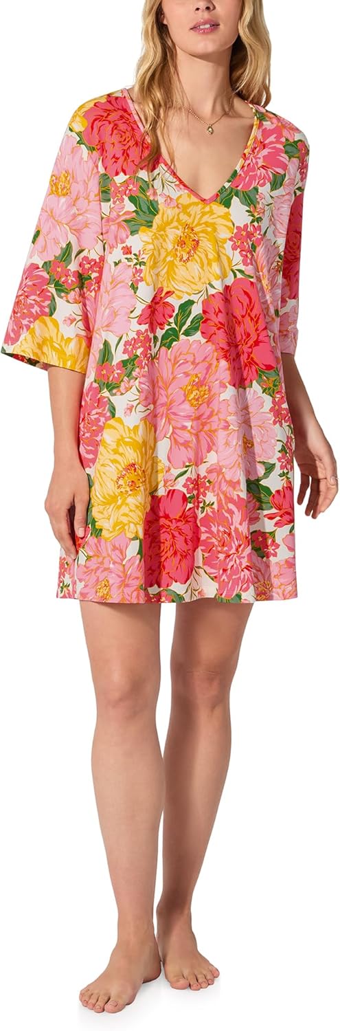 Bed Head PJs Womens Organic Cotton Sleep Dress - Soft and Stretchy Sleepwear & Loungewear - Lightweight Nightgowns for Women