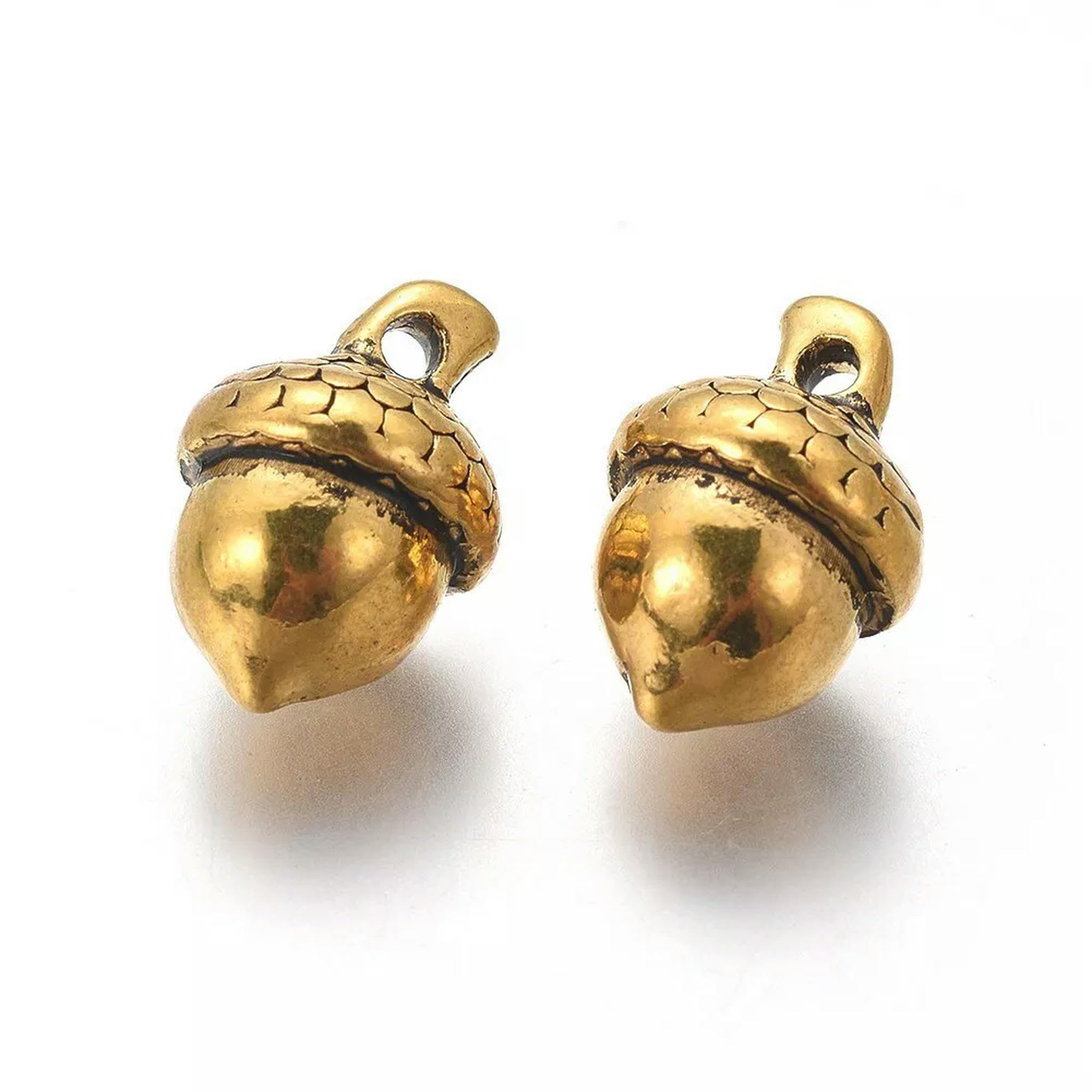 Lot de 10 pendentifs en Alliage de Style tibétain en Forme de Gland doré Antique pour Fabrication de Bijoux 15,5 x 10,5 mm