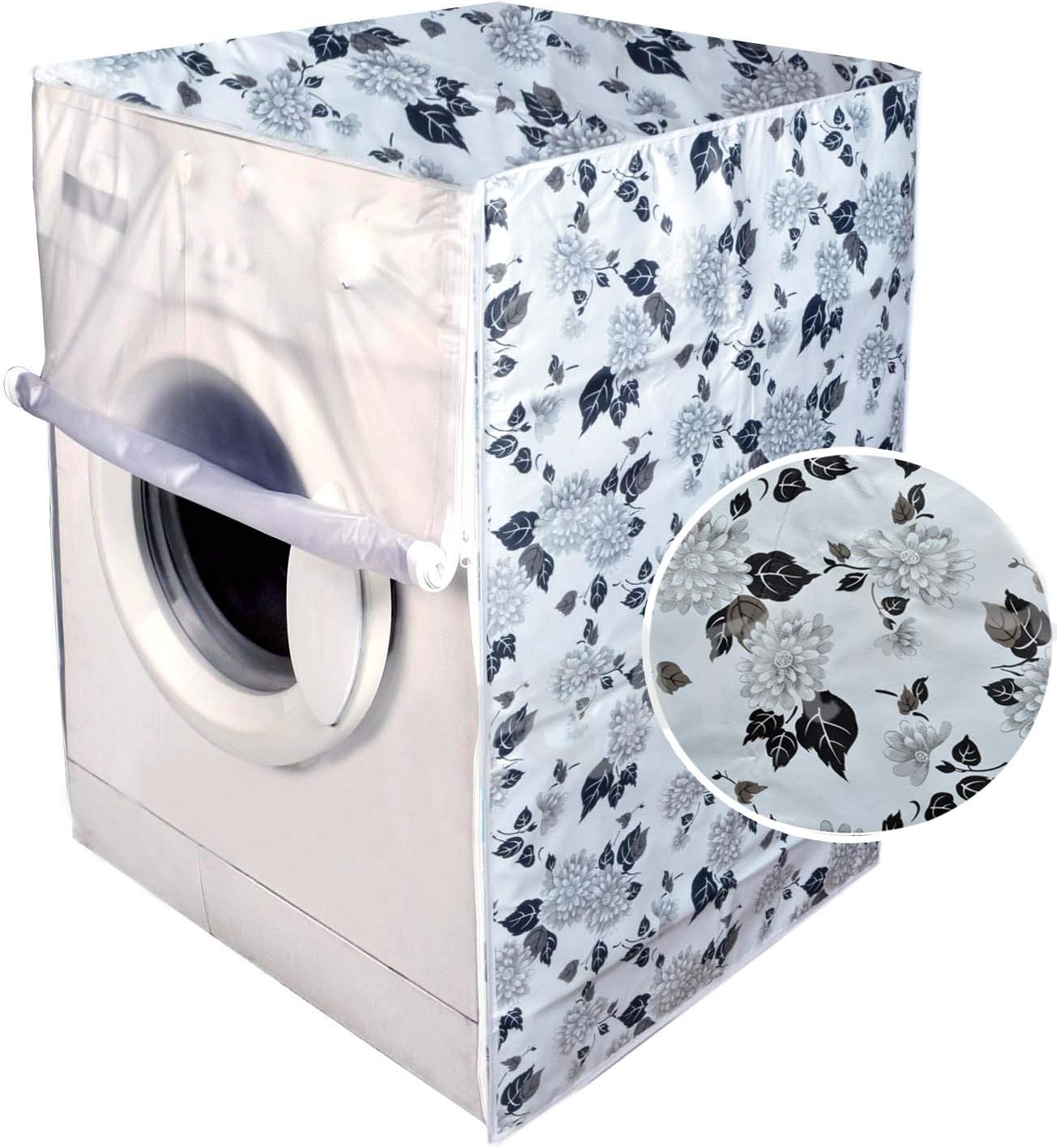 F&A Bosch Washing Machine Cover Front Load 6 KG to 8 KG Water Proof Dust Proof Large Flowers, Polyester