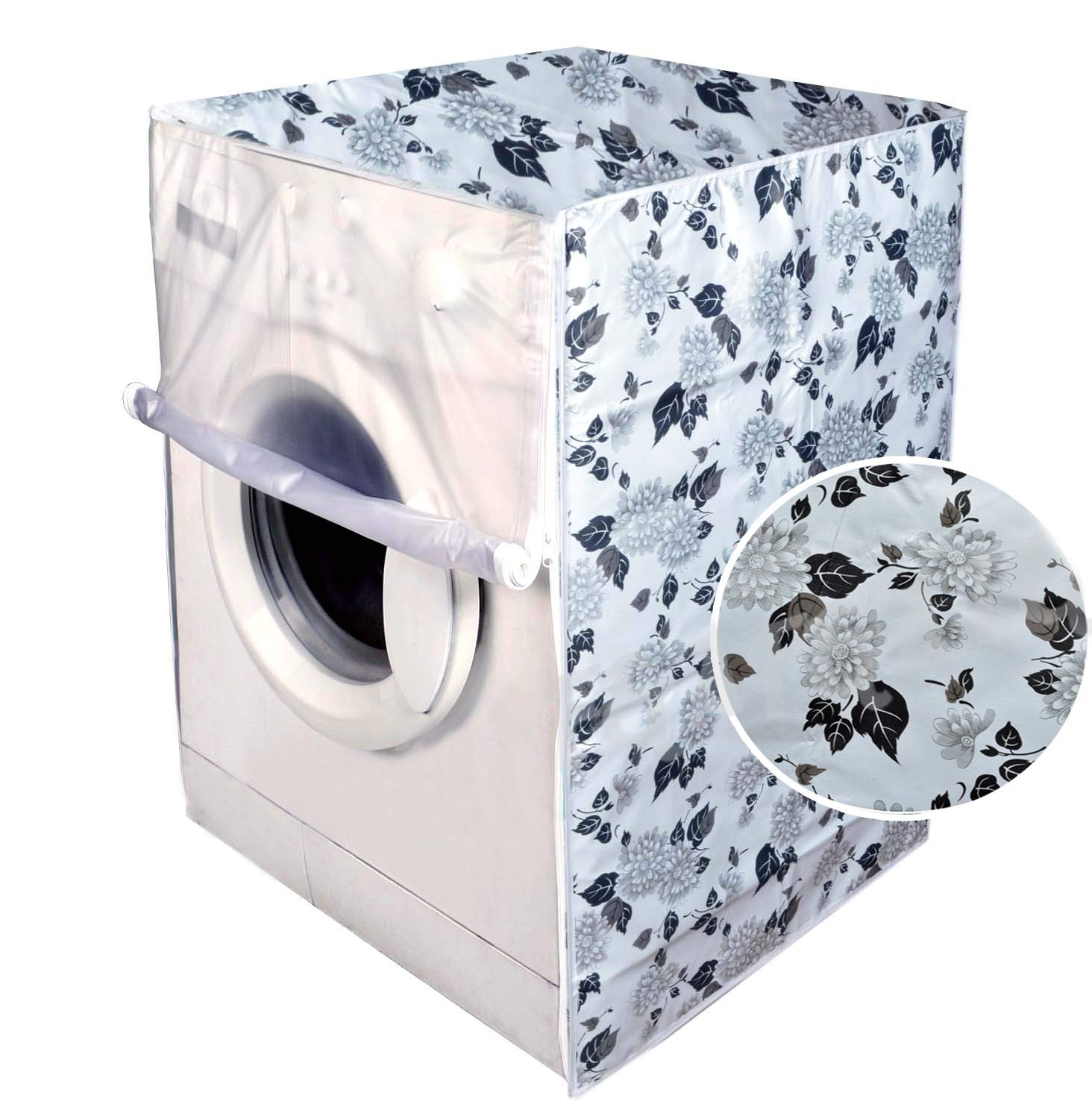 F&A Bosch Washing Machine Cover Front Load 6 KG to 8 KG Water Proof Dust Proof Large Flowers, Polyester