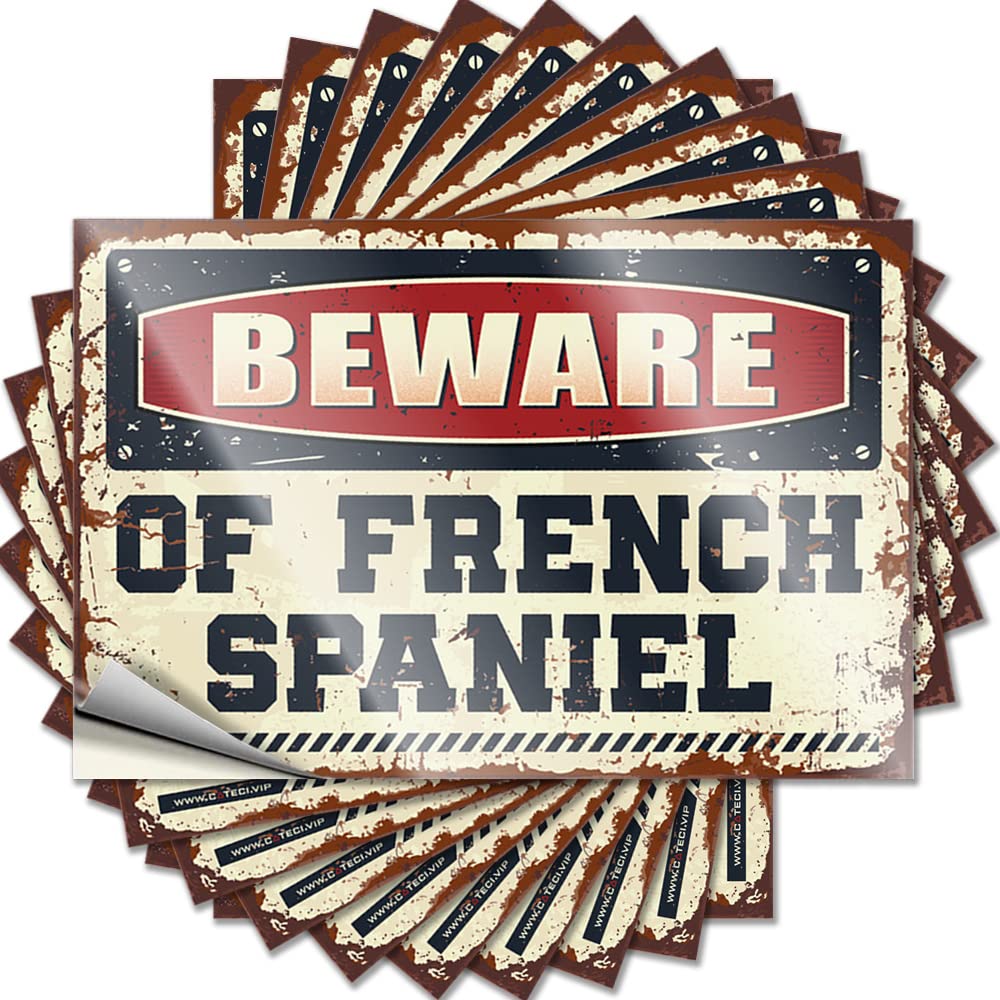 Beware of French Spaniel Case Crazy - Holiday Lettering Sticker Self Adhesive Sticker(8X12CM)