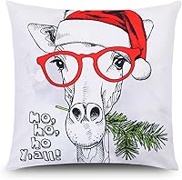 Vista 3 de LIVEITW - Juego de 4 fundas de almohada navideñas de 18 x 18 pulgadas, decoración navideña, funda de almohada de algodón para sofá (perro dulce)