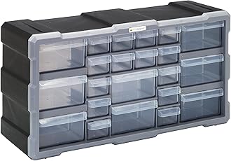 Quantum Storage Systems PDC-22BK 22 Drawers Cabinet Part Organizer 10" H x 20" W x 7" D