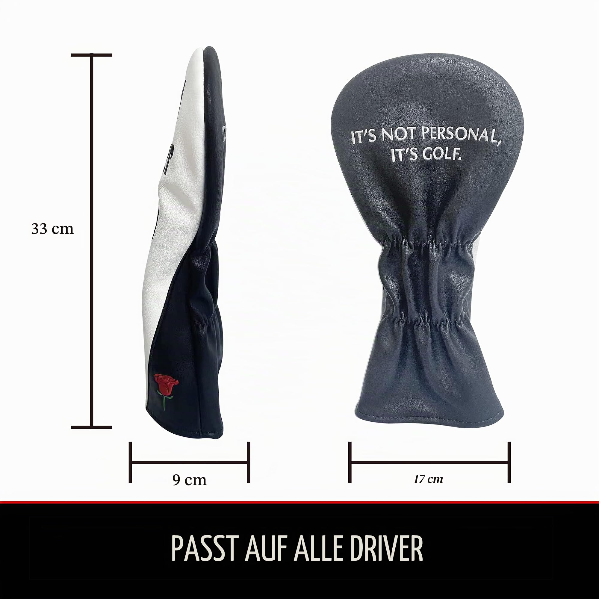 Shanker Golf Schlägerhaube – The Golf Father Driver & Putter Covers – Lustige Golfschlägerabdeckungen für Väter – Tour-Grade PU-Leder, wasserdicht, weiches Futter, gestickte Logos