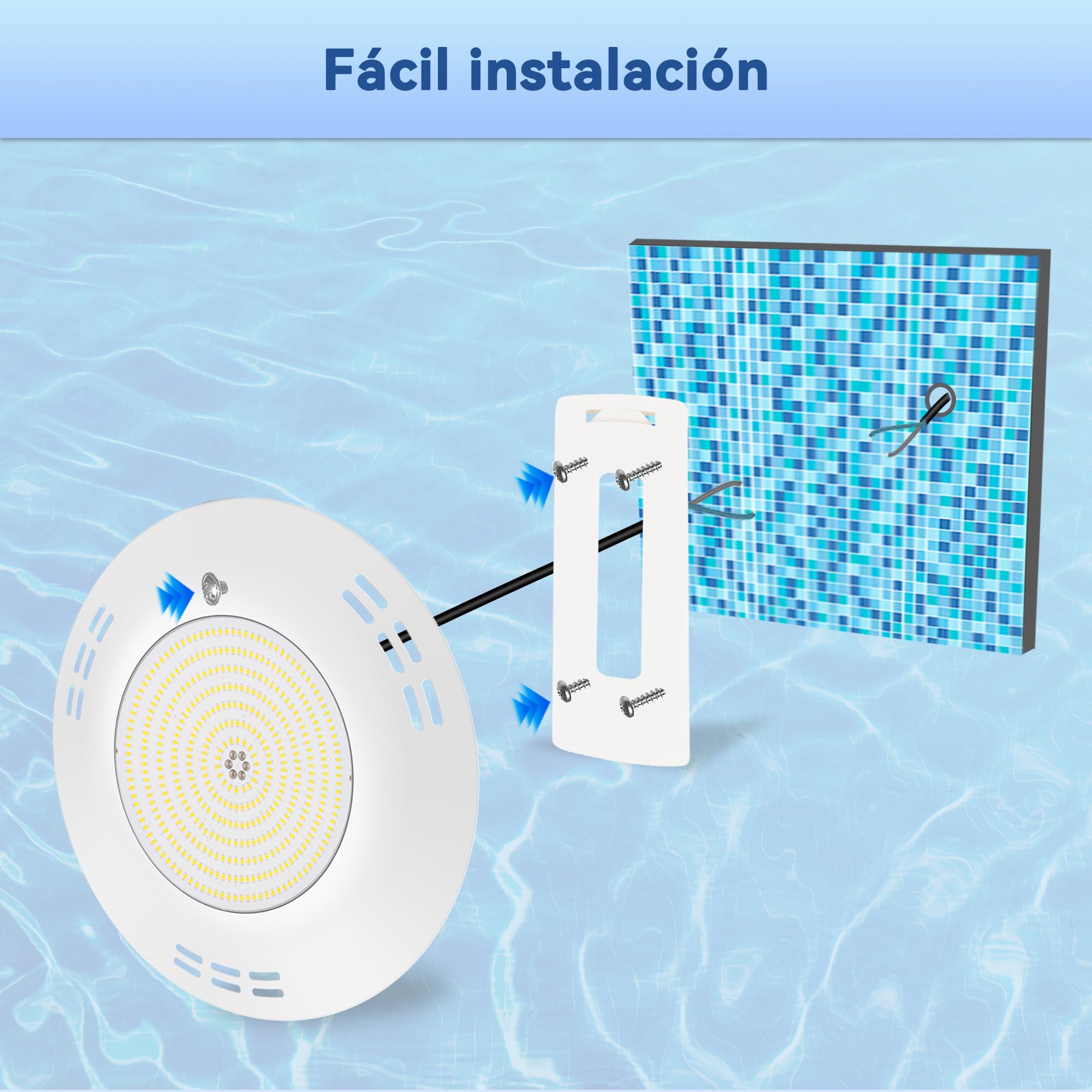 LyLmLe Foco LED Piscina Relleno de Resin, 35W Lámpara Piscina para Superficie extraplano (Equivalente 300W halógena Bombilla), 3500lm, Ángulo 140°, IP68 Impermeable, 12V AC/DC, 6000K Blanca Fría