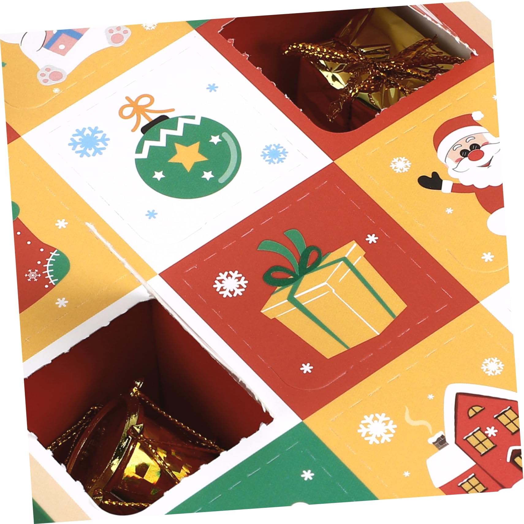 Zerodeko 2 Series Caja De Navideña Compartimentos De Caja Vacía Para Dulces Y Pasteles Ligera Y Para Fiestas Y Celebraciones 10 Piezas*2
