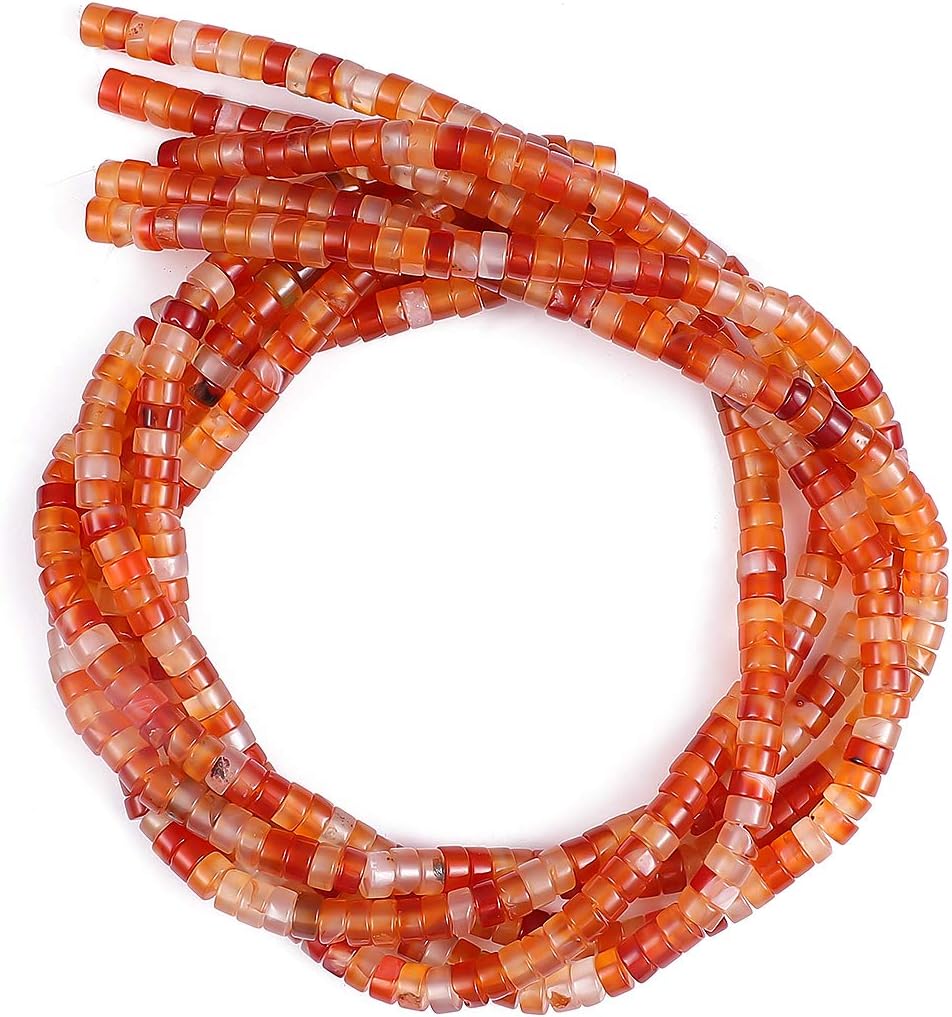 Natural Red Agate Spacer Beads Caps Loose Semi Gemstone for Beading Jewelry Making 6mmx3mm 38cm - Image 4