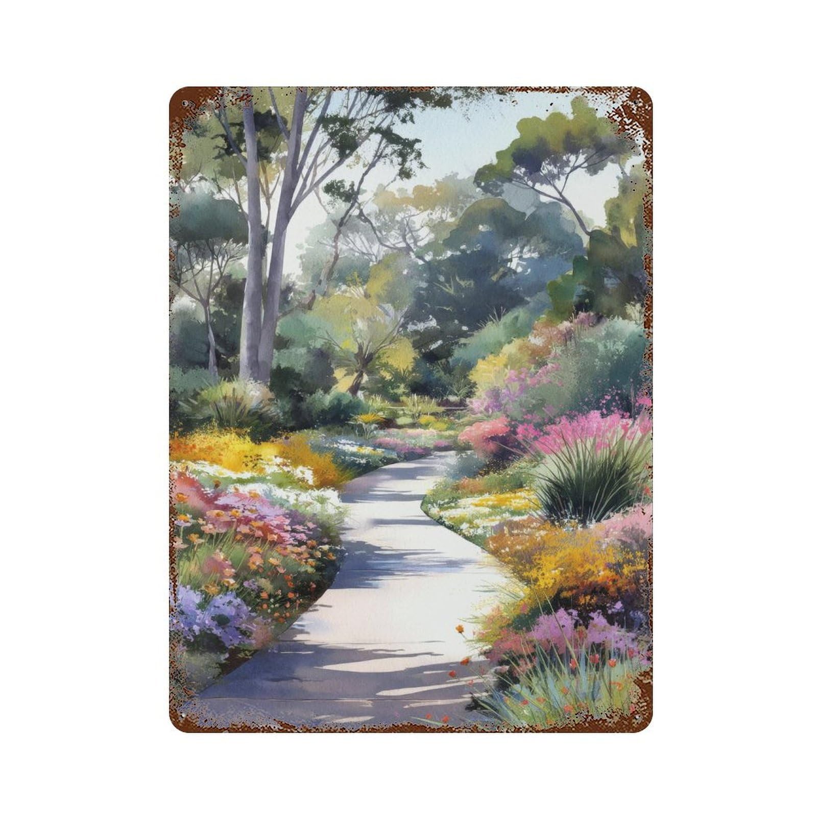 xiaoxiaoshen Kings Park Perth Australia Watercolor Travel Botanical Garden Wall Decor Art Metal Tin Poster Modern Home Decor Art Home Bar Shop Decorations Vintage Sign 40x30cm