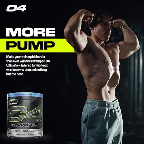 Miniatura 8 de Cellucor C4 Ultimate - Polvo para antes del entrenamiento, suplemento energético sin azúcar para hombres y mujeres, 300 mg de cafeína + TeaCrine +