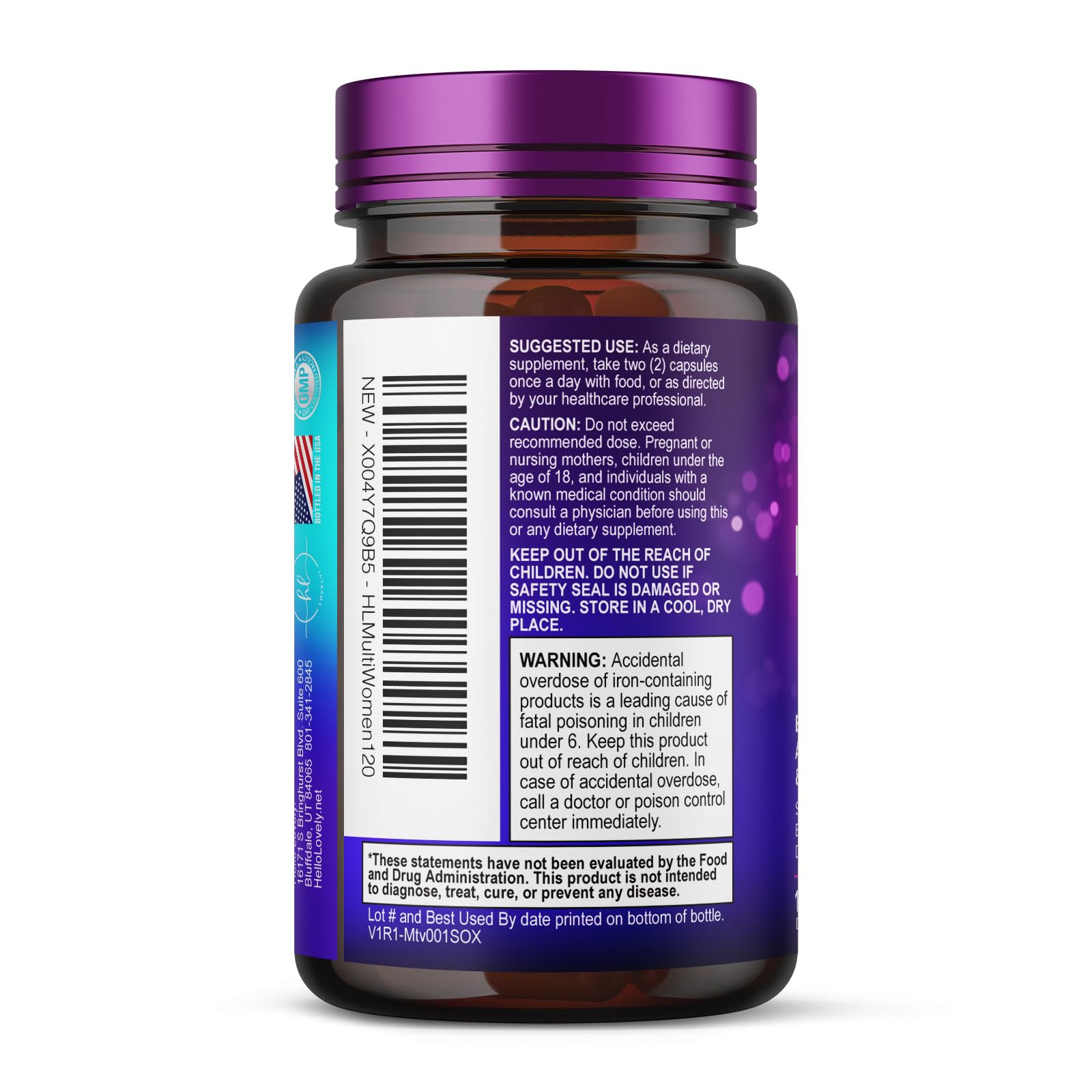 Multivitamin for Women - 3X Strength Daily Women Multivitamin, Vitamins A, D, C, E, Biotin, Folic Acid, Calcium, & Iron, Complete Multi Vitamin for Beautiful Hair & Skin, Bottled in USA, 120 Capsules — Amazon image 8