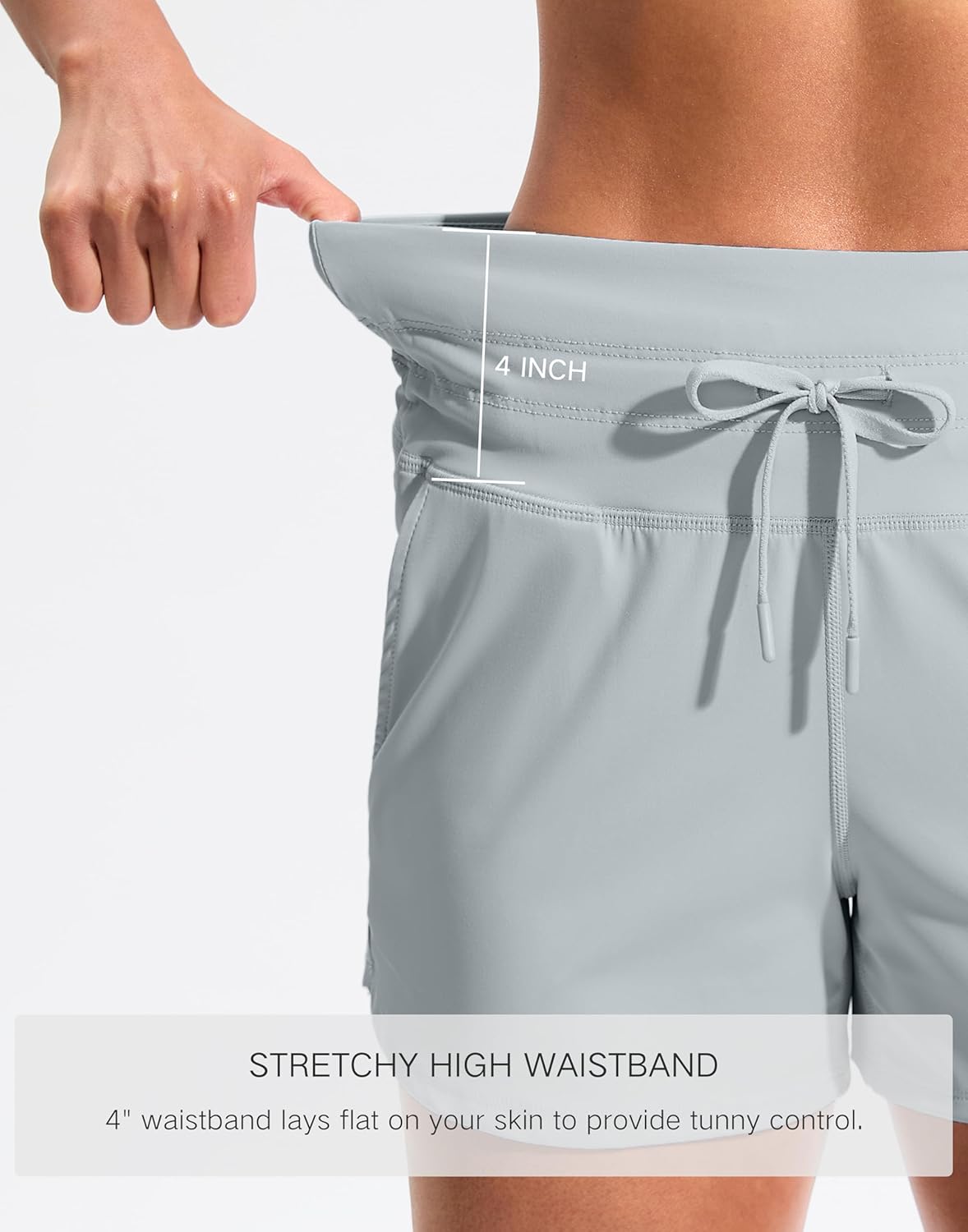 Soothfeel Women's Athletic Running Shorts with Pockets 3.5" Quick Dry High Waisted Workout Active Gym Shorts for Women - Image 5