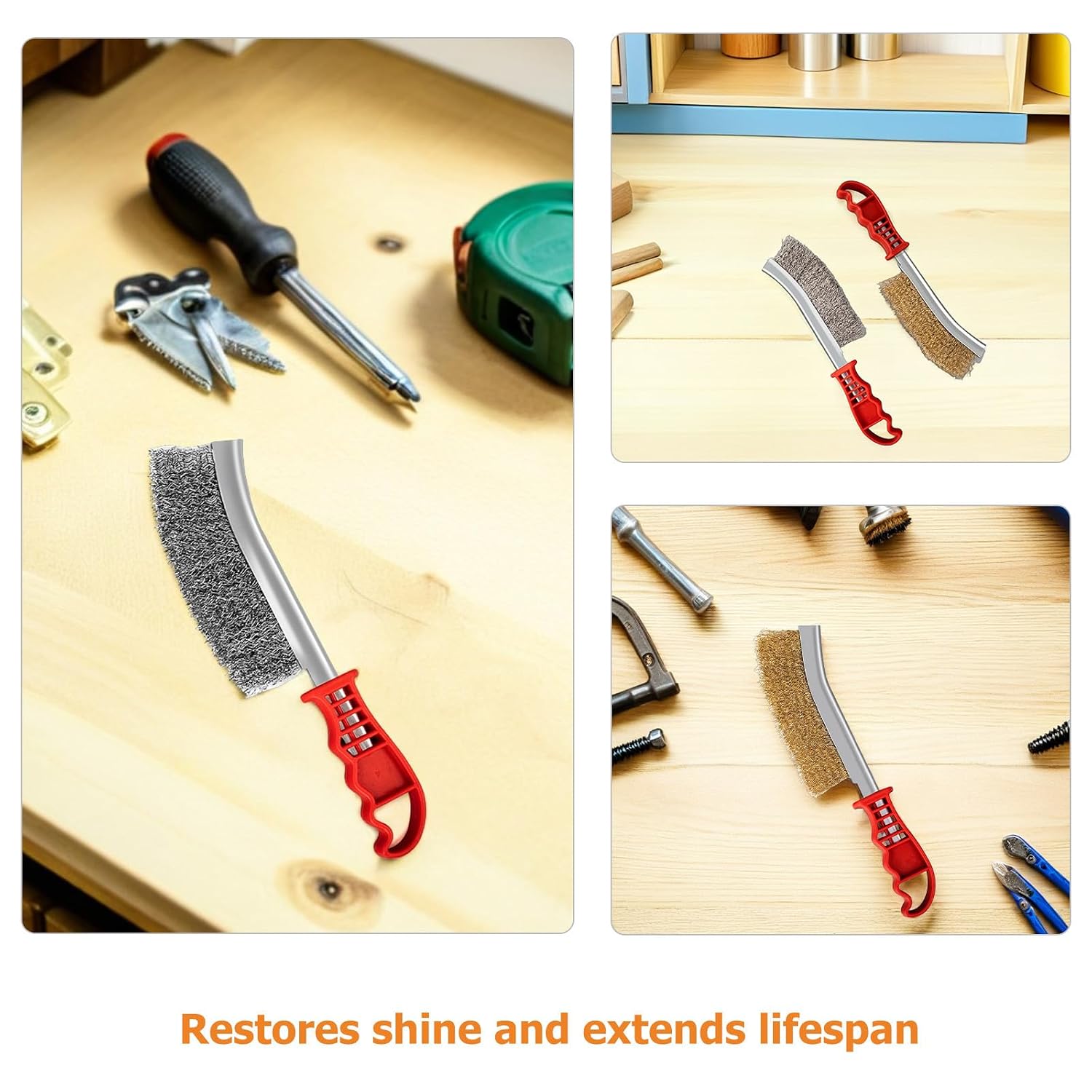 2pcs Stainless Steel Wire Brush: Cleaning Rust Metal Scrubbing Brushes for Drill - Heavy Duty Rust Remover Tools - Small for Home Kitchen