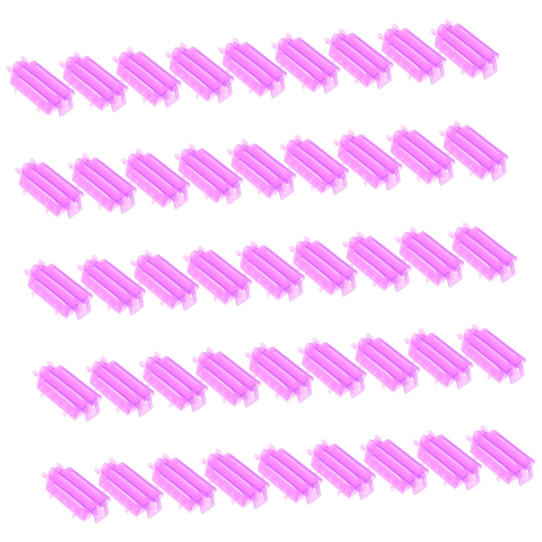 VALICLUD 45pcs Styling Curler Hair Clips Purple and Perm Rods for Salon and Home Use Easy to Carry Non Damaging Curling Tool for Quick and Beautiful Hair Styles