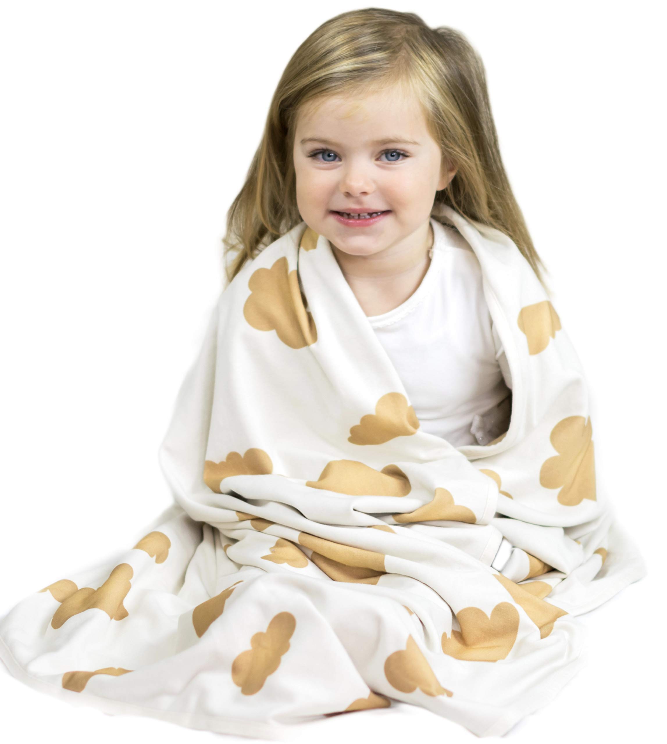 Coperta in lana per neonati e bambini | 100% lana merino strato interno e 100% cotone organico | regolazione della temperatura | Extra Large | morbida coperta comfort | (TAN)