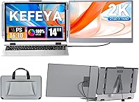 Vista 10 de KEFEYA Extensor de pantalla para laptop, monitor portátil de 14 pulgadas para portátiles de 13 a 17 pulgadas, extensor de monitor IPS FHD 1080P