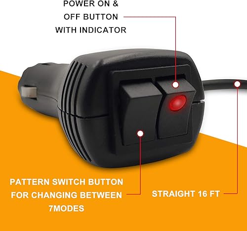 Miniatura 4 de Luz estroboscópica LED, luces intermitentes de seguridad de emergencia de 12 V-24 V con cable magnético y cable recto de 16.4 pies para vehículo,