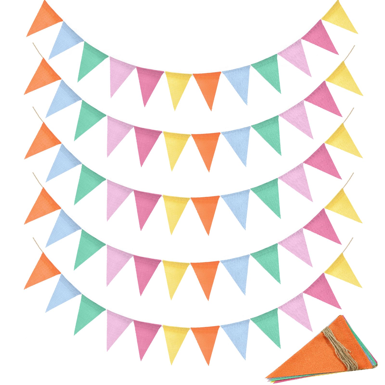 2 Pezzi Bandierine per Cameretta dei Bambini, 2.6 m Bandierina Banner Ghirlanda per la Cameretta dei Bambini Gagliardetto Bandiera Triangolare Decorativa per Feste, Compleanni, Camerette