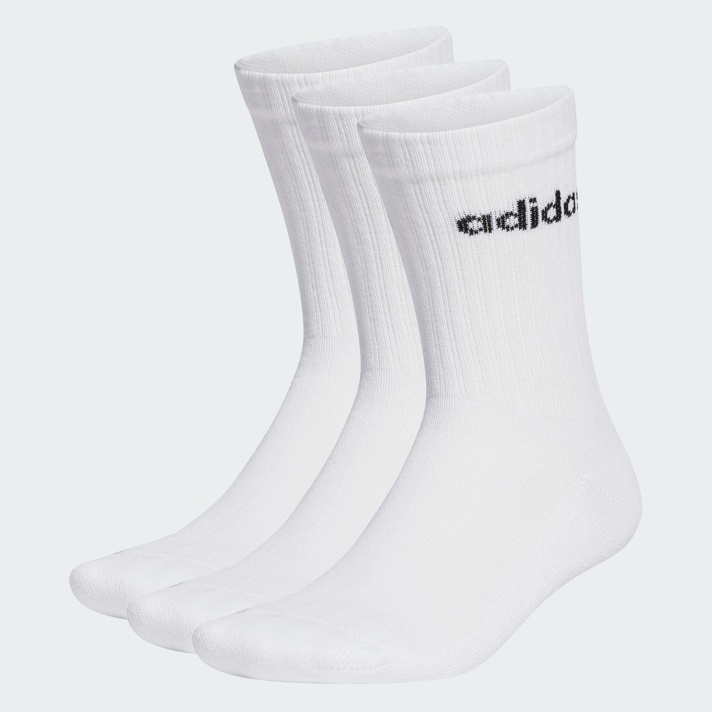 adidas Unisex - Adulto Linear Crew Cushioned Socks 3 Pairs