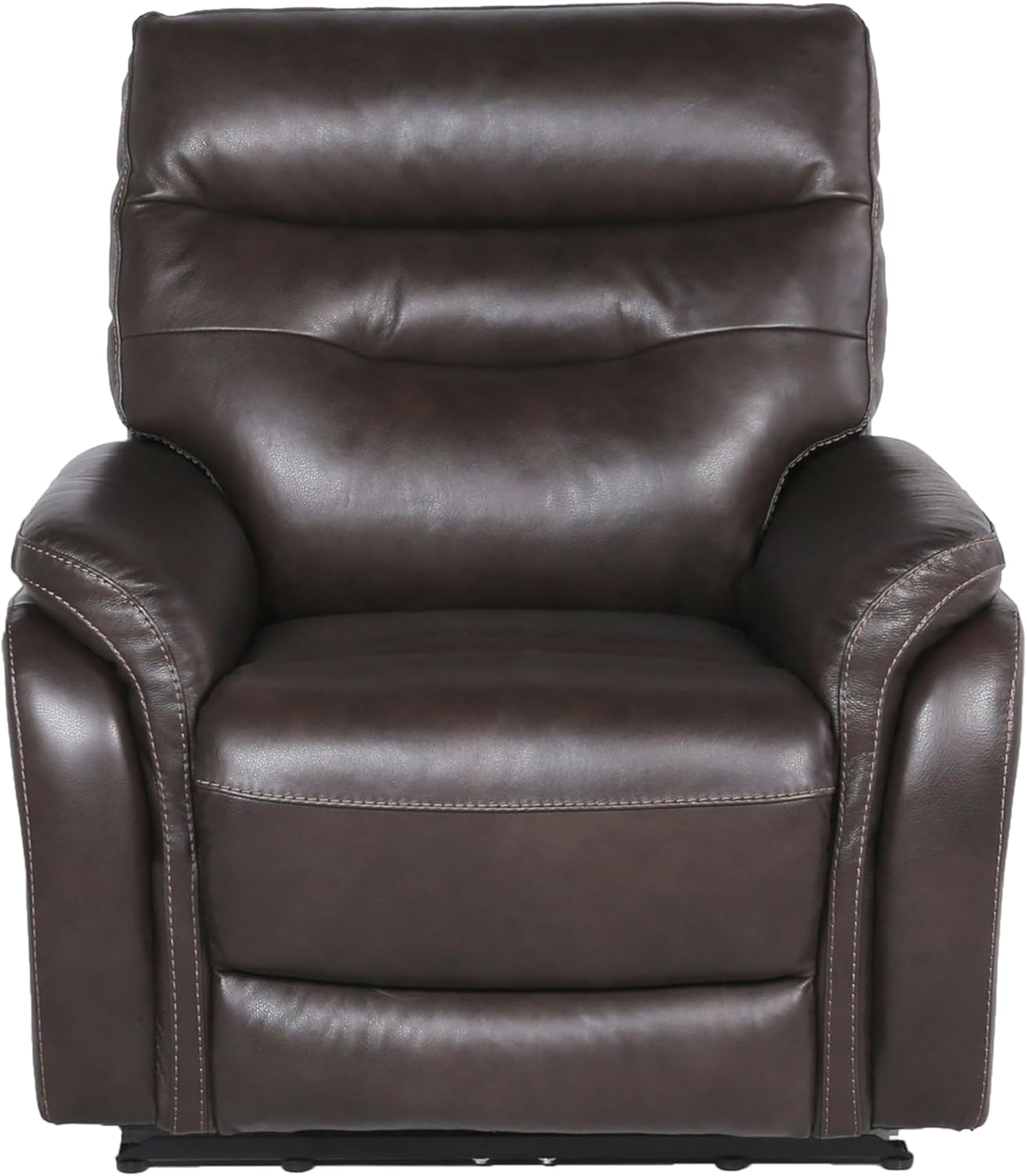 Steve Silver Co Fortuna Dual-Power Leather Recliner Chair, Coffee, w/Adjustable Headrest/Footrest and Control Panel, USB Port, for Living Room, Home Theatre, 38" D x 38.5" W x 41" H, Brown