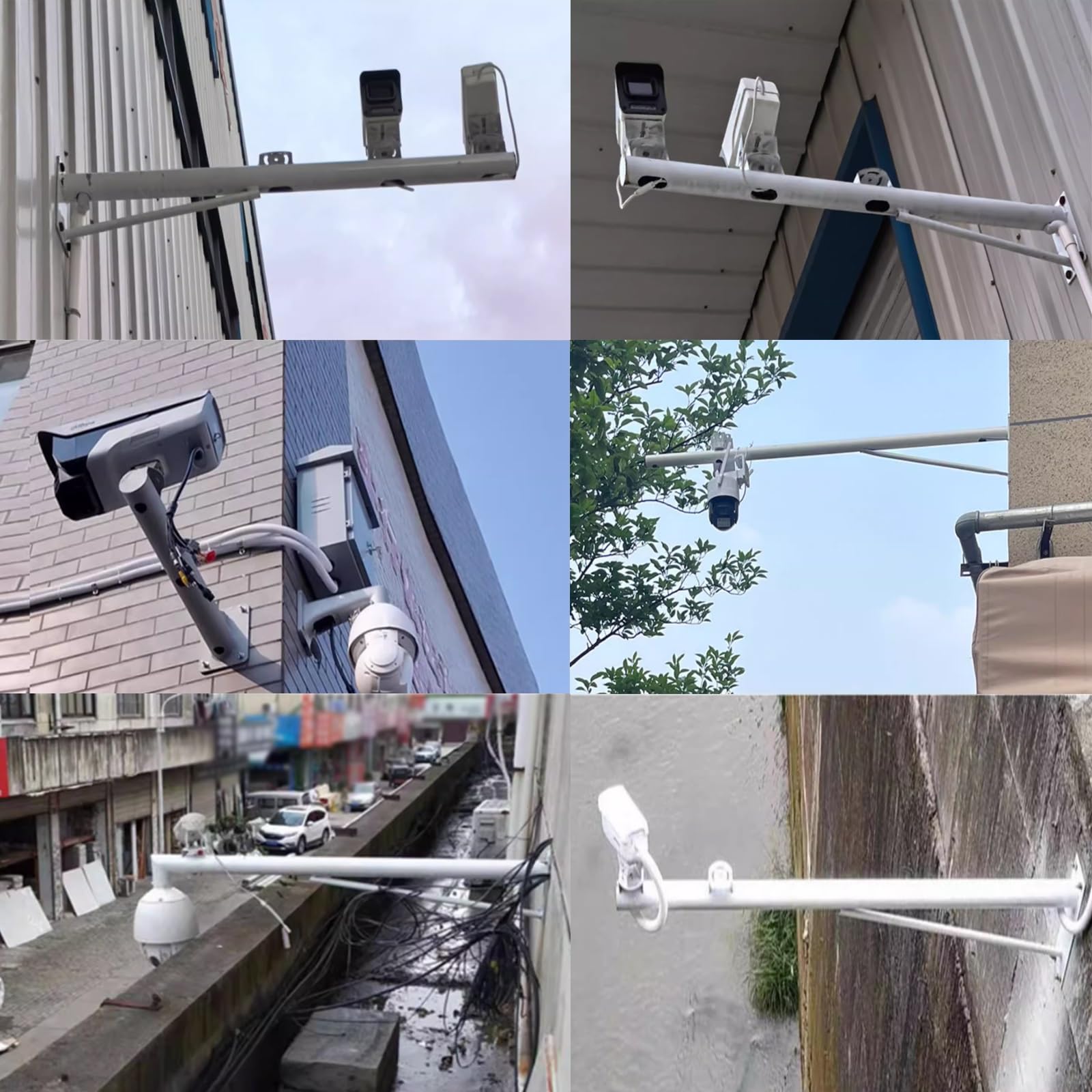 Poste para cámara de Seguridad Exterior, Soporte de Pared Resistente a la Intemperie, Altura Ajustable de 4,9 a 20 Metros, Adecuado para restaurantes, Granjas, aparcamientos y Parques - Colo