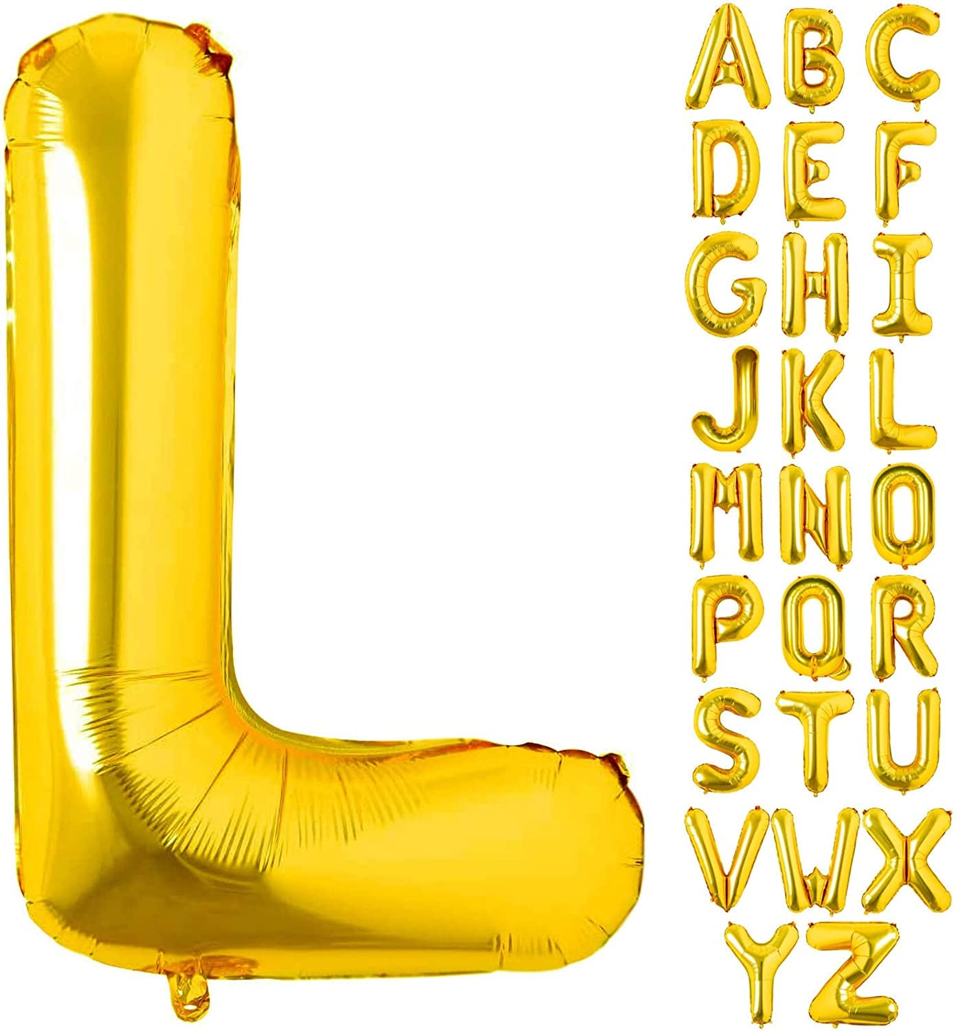 Goldedge Gold Letter L Balloons Helium Balloons,Foil Mylar Big for Birthday Party Anniversary Supplies Decorations Gold, 32 Inch Large S229-LG