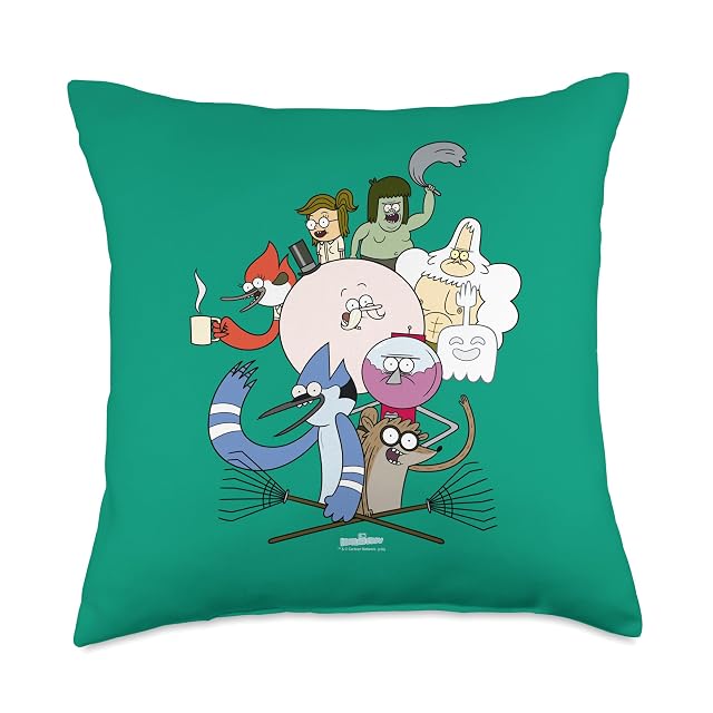 Regular Show Regular Cast Throw Pillow 18x18 Multicolor