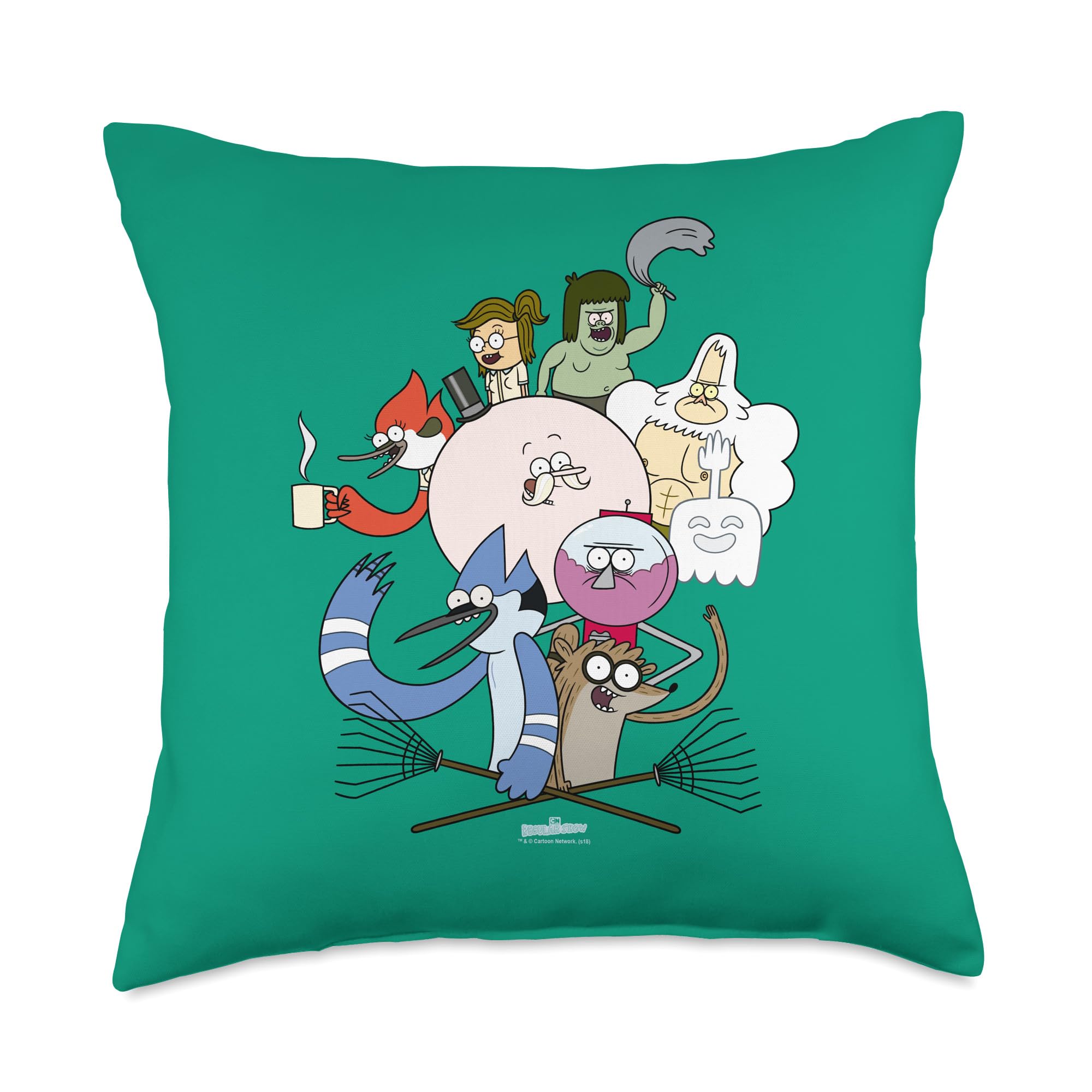 Regular Show Regular Cast Throw Pillow 18x18 Multicolor