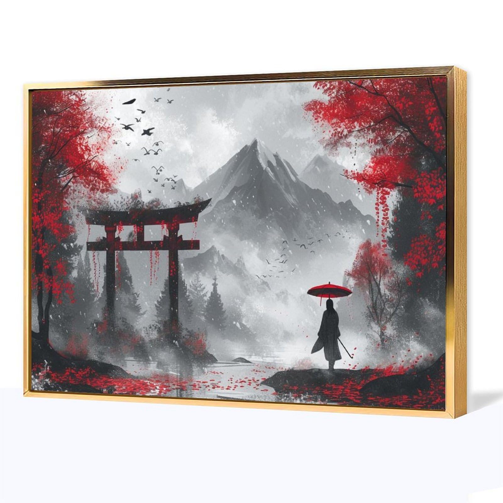 Amazon.co.jp: 絵画 日本の神社の鳥居 アートパネル ポスター 古代寺院