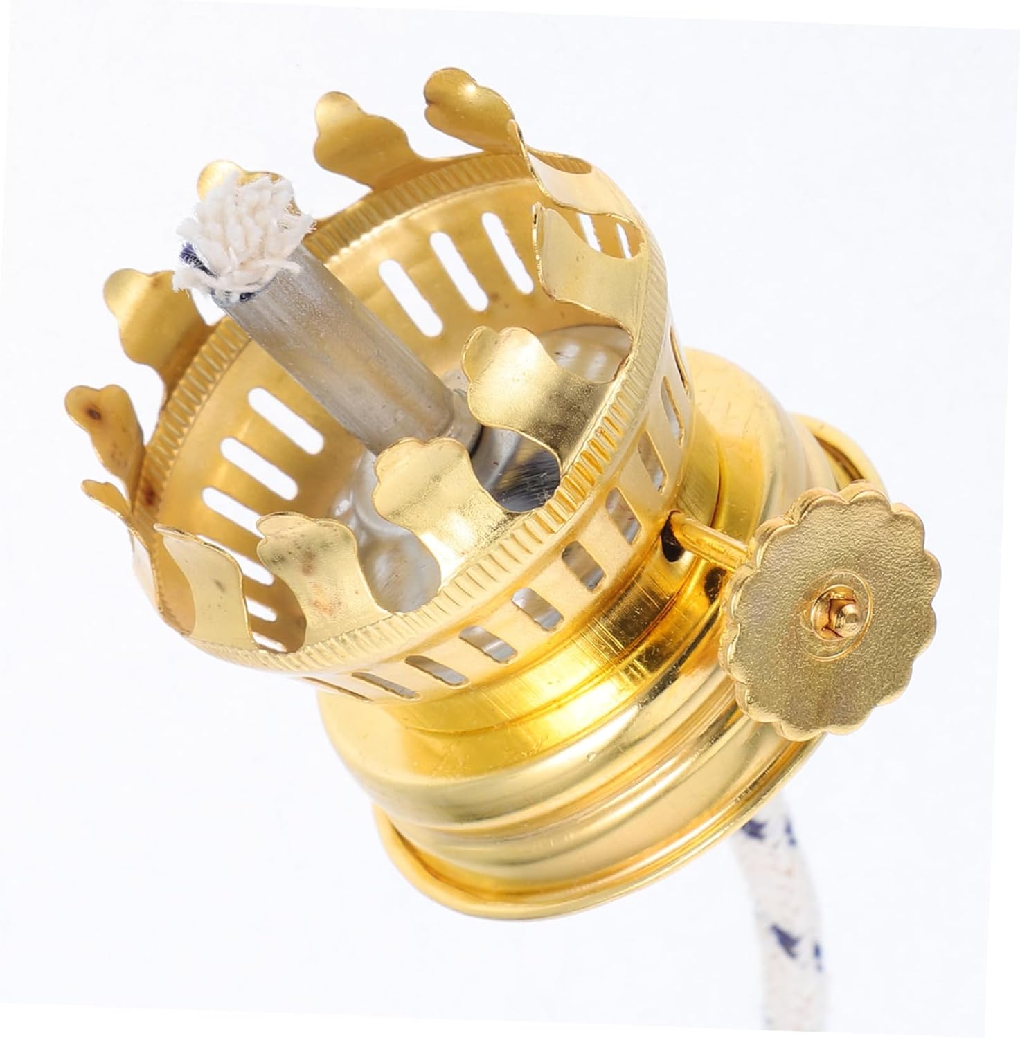 2pcs Retro Oil Lamp Holder Metal Kerosene Oil Lamp Parts Replacement Wick