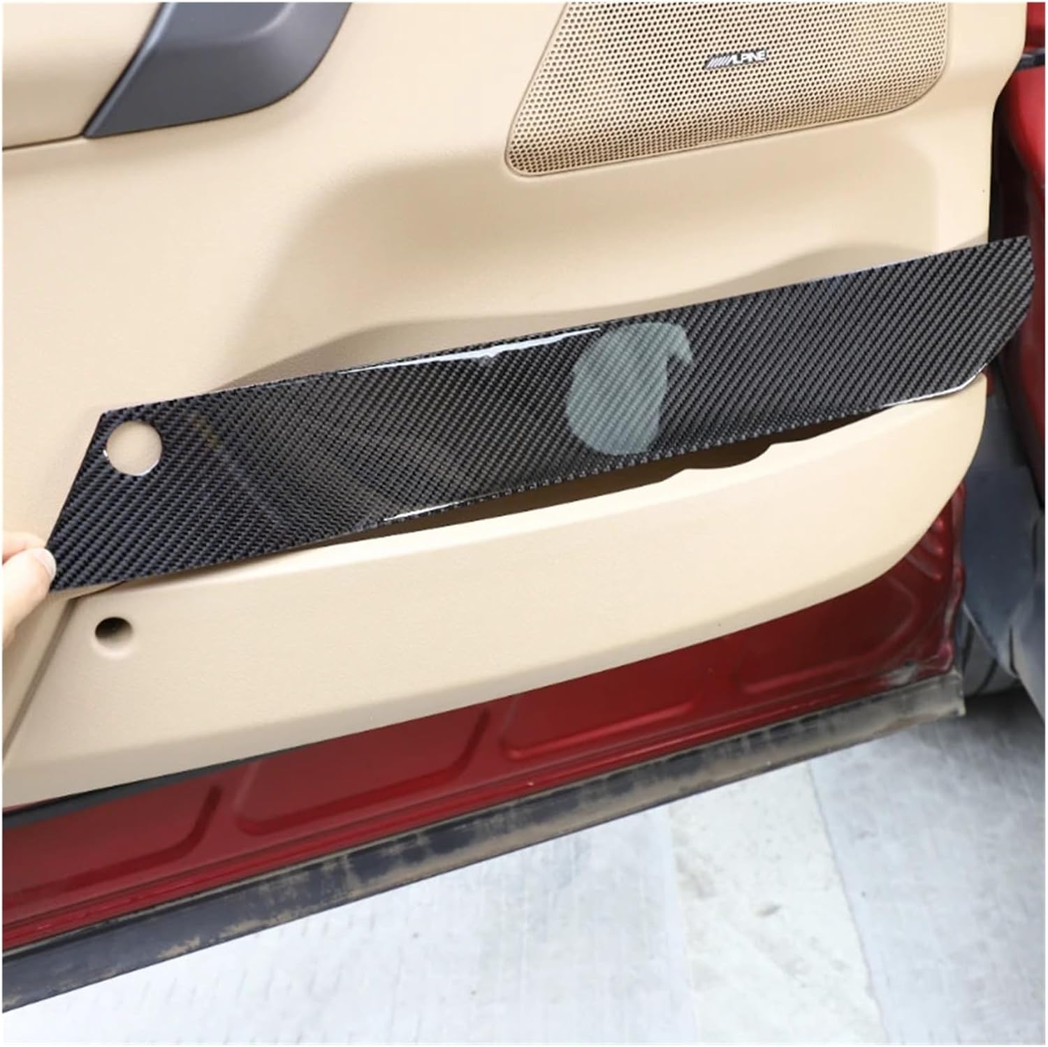 Compatible With Land Rover Freelander 2 2007-12 Soft Carbon Fiber Car Front Rear Door Kick Panel Trim Sticker Interior Car Accessories(Rear)