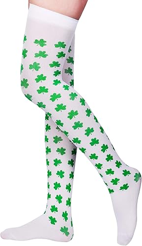 Miniatura 7 de Zhanmai 3 pares de calcetines para el día de San Patricio, calcetines altos de color verde trébol para fiesta de disfraces