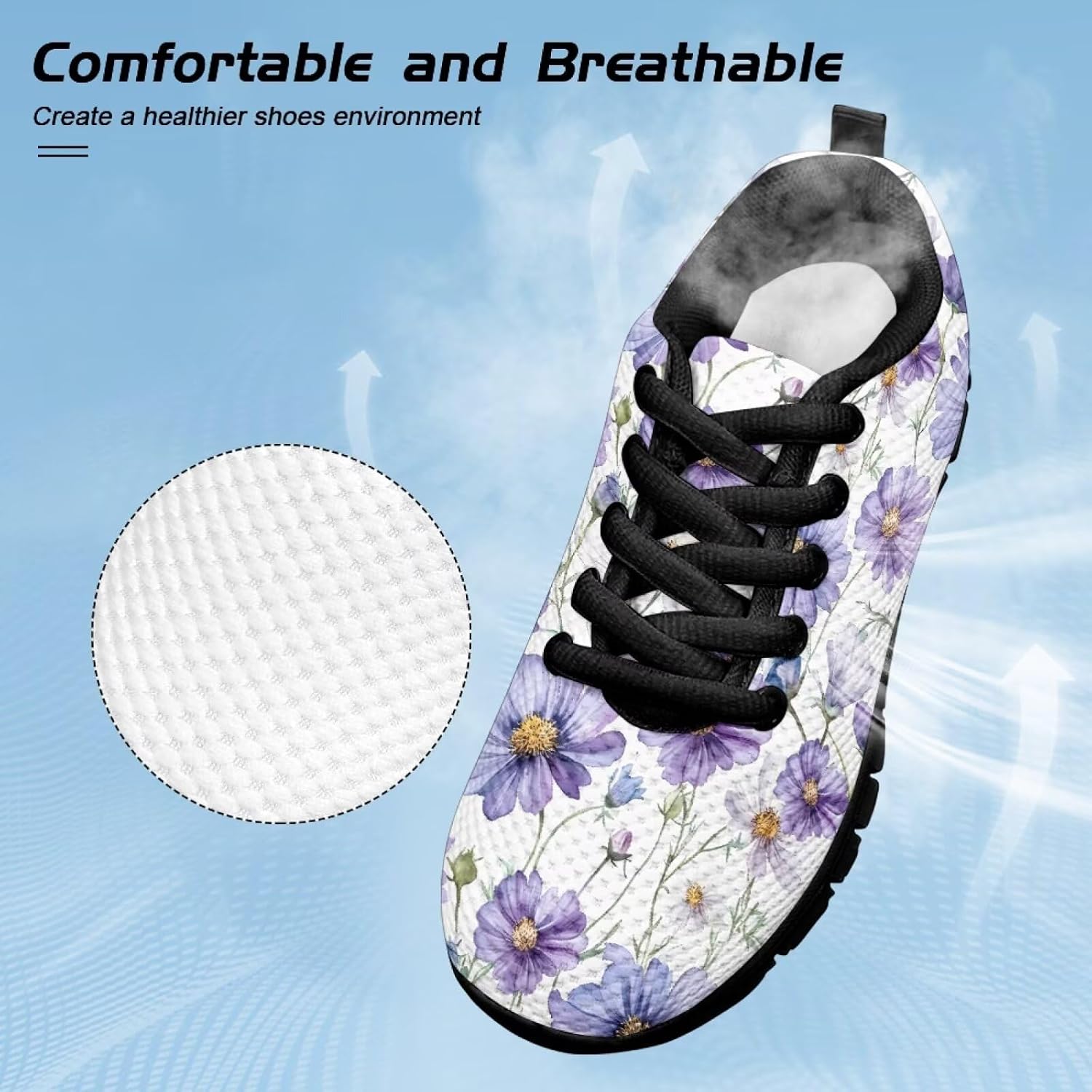 Funnydude Cute Print Girls Walking Shoes Casual Tennis Shoes Lightweight Breathable Sneakers for Parks
