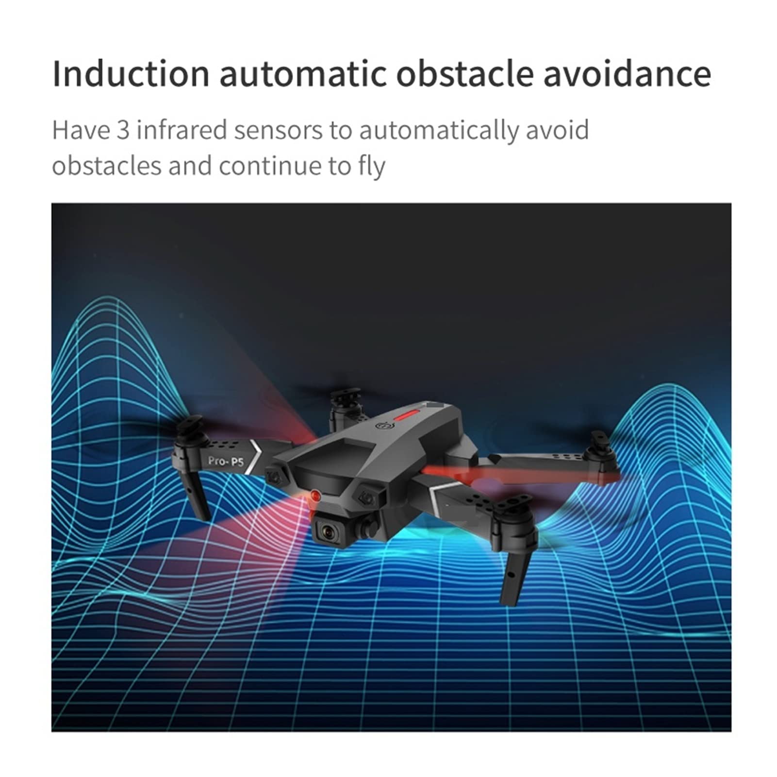 Składany dron Quadcopter Mini Drone 4K Podwójna kamera WiFi FPV Stała wysokość Unikanie przeszkód na podczerwień Quadcopter RC helikopter Zabawki dla dzieci (Kolor: kamera 4K 3B Rozmiar: 1) (Szary