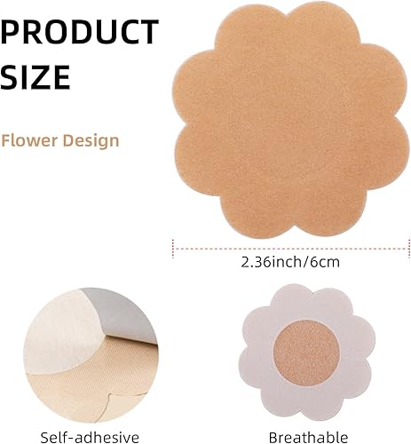 Miniatura 4 de Sibba Pezón Cubierta Empanadas Almohadillas Pétalos De Mama Pegatinas Cinta Pasty Nipless Lift Stickiness Pegajosa Lencería Vestido De Novia
