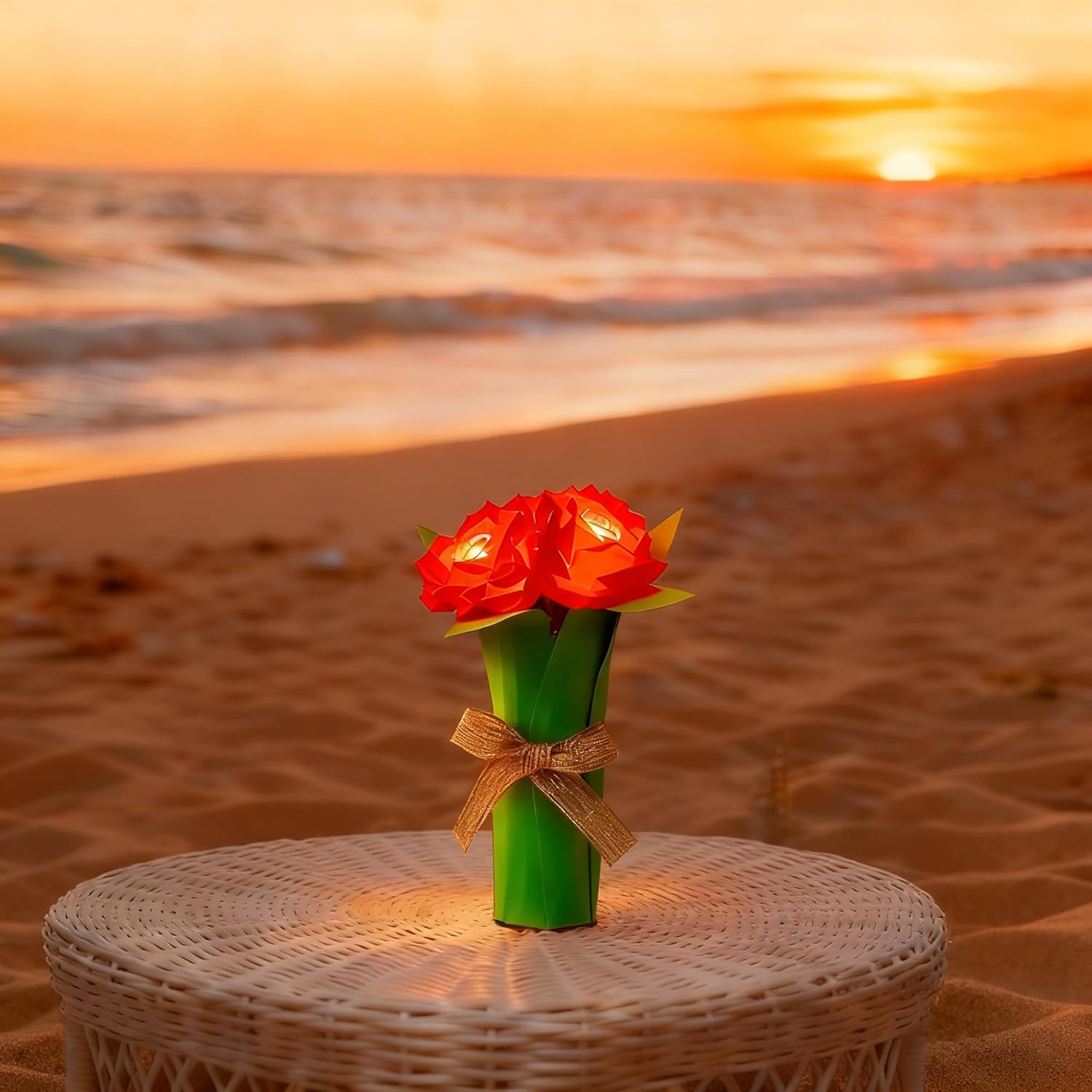 Flower Lamp Gifts for Birthday Christmas Valentines Mothers Day Gifts for Women Mom Grandma Girlfriend Friend Wife Anniversary Birthday, Bedroom Bar Coffee Shop Decor (Rose-Red-AAA)