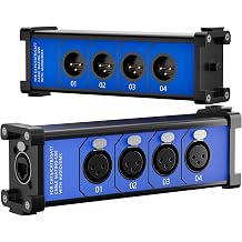 Elecan 3 Pin XLR Splitter Breakout Box RJ45 Ethernet - 4 Channel & 1 Pair - XLR/DMX/AES Terminator Snake Over CAT 6 Ethernet Adapter Patch Cable for Stage Sound, Lighting, Audio Recording Studio &