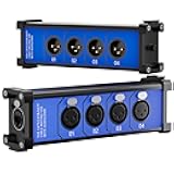 Elecan 3-Pin XLR Splitter Breakout Box to RJ45 Ethercon-4 Channel&1 Pair-XLR/DMX/AES Terminator Snake Over CAT 6 Ethernet Adapter Patch Cable for Stage Sound, Lighting, Audio Recording Studio&