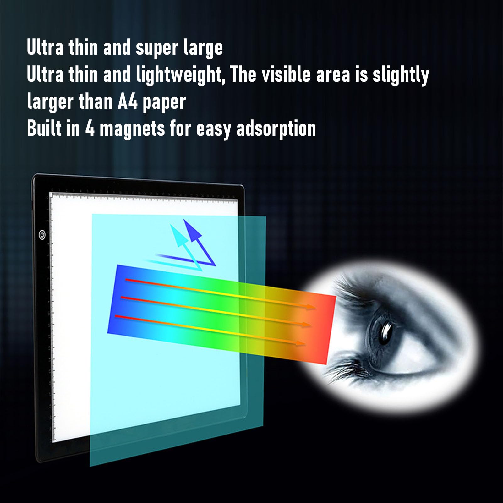Bewinner Tavolo Luminoso per la Visualizzazione di Diapositive a LED in Formato con Regolazione della luminosità a 3 Livelli, Pannello Luminoso Ultrasottile per la Digitalizzazione