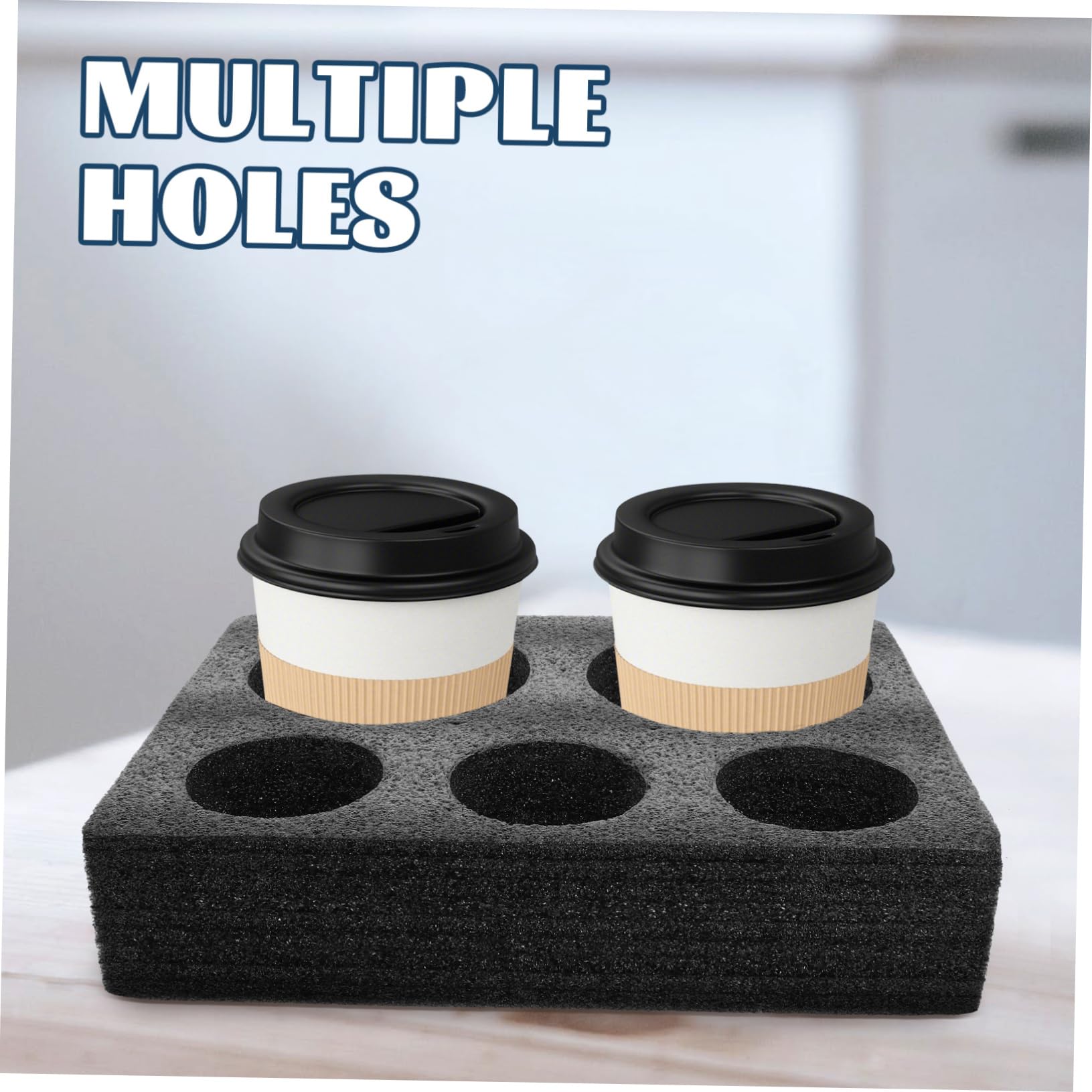Zerodeko 5 Pezzi portabicchieri Porta della tazza di bevande estrarre il vassoio della tazza di caffè Titolare delle tazze vassoio per l'imballaggio della tazza di caffè cotone perlato Nero