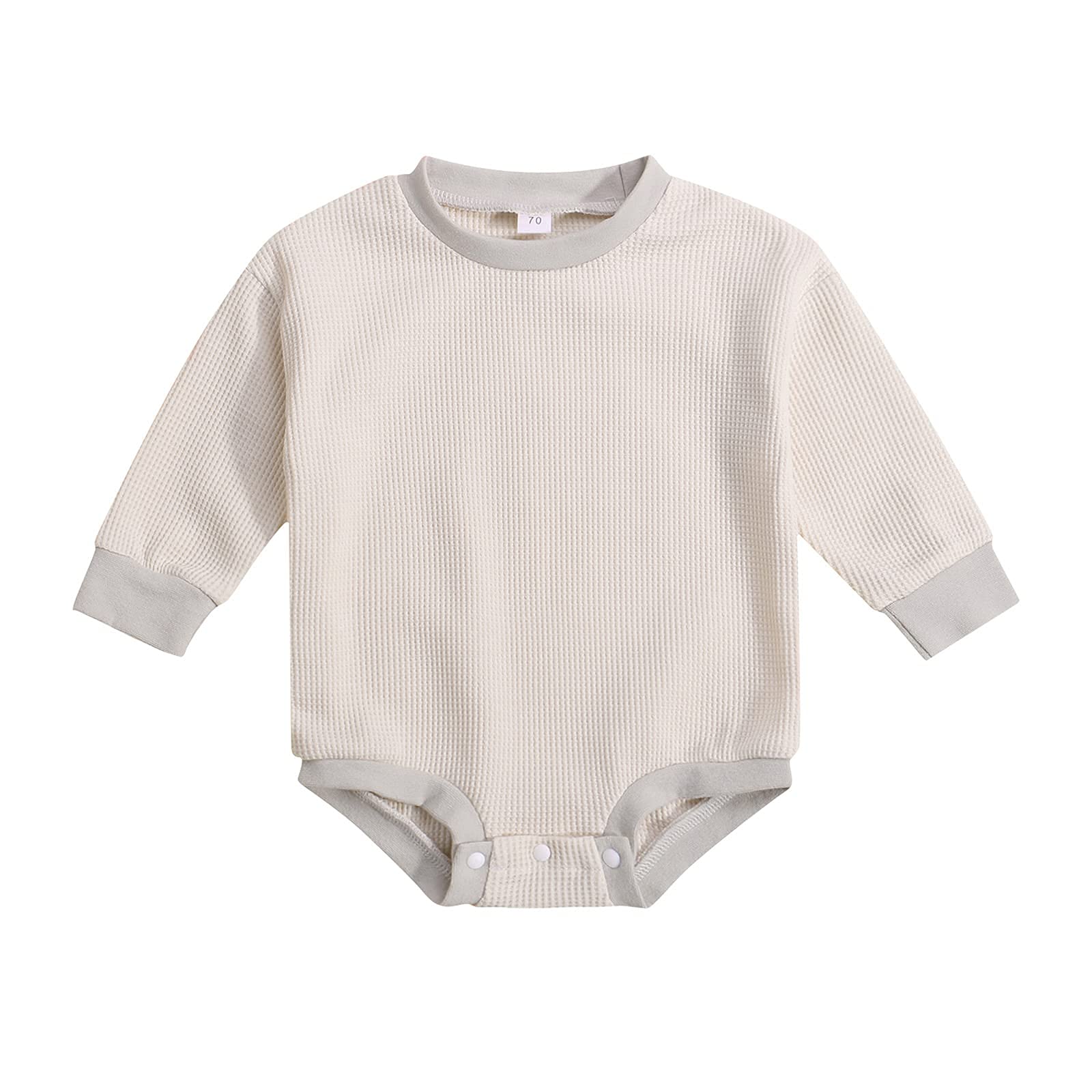 Baby Girl Boy Long Sleeve Romper Oversized Knit Sweater Pullover Tops Fall Winter Clothes (Beige,12-18 Months)