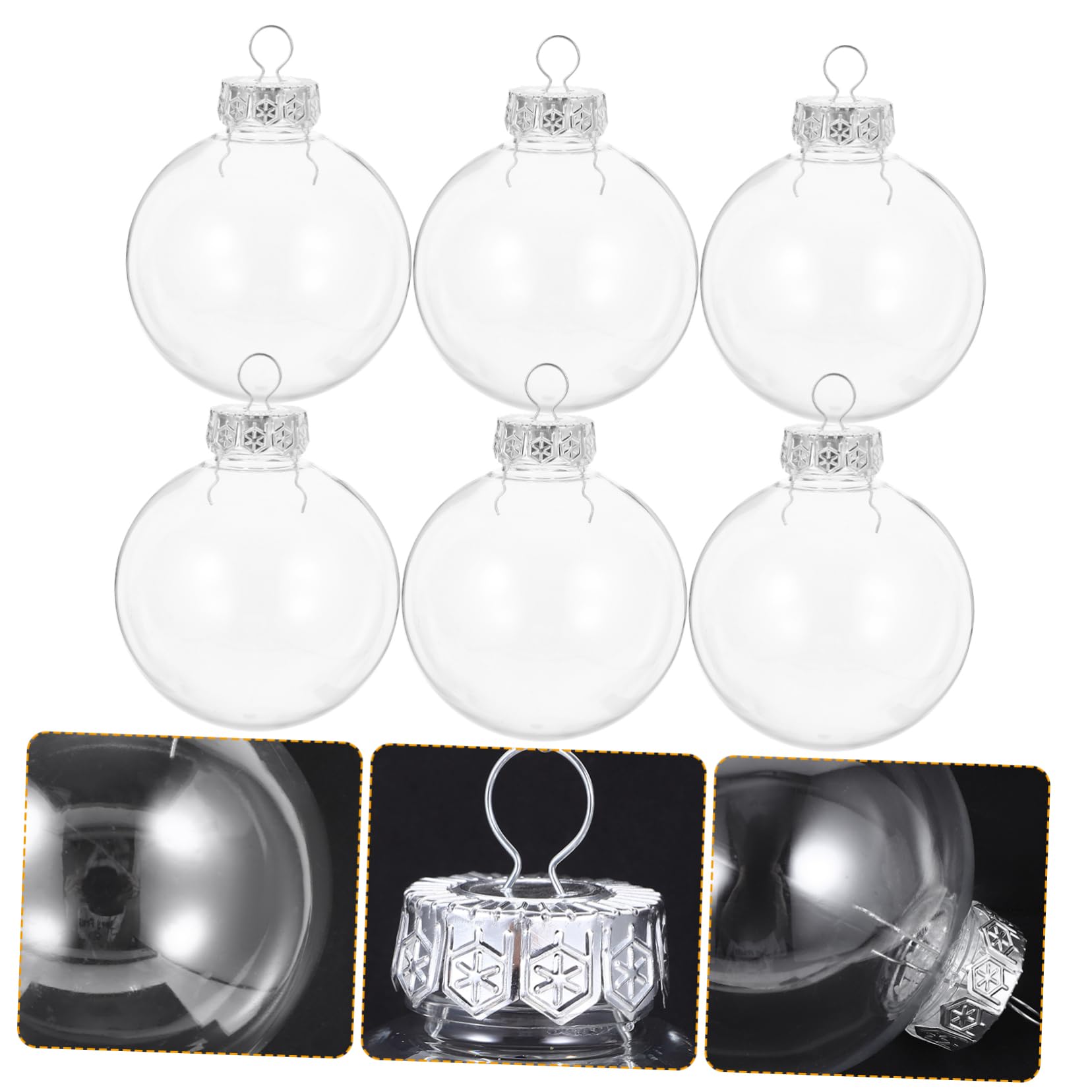 Cabilock 20piezas Colgante de Bola Navideña Transparente y Rellenable para Adornos de Árbol de Navidad Decoración Festiva de Fiestas