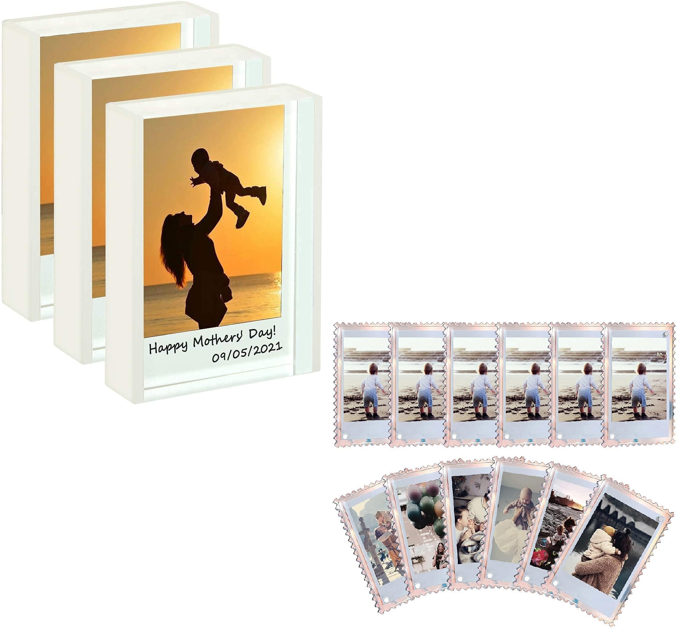 WINKINE Instax Photo Frame White 3 Packs + Polaroid Picture Frame Megnet 12Packs
