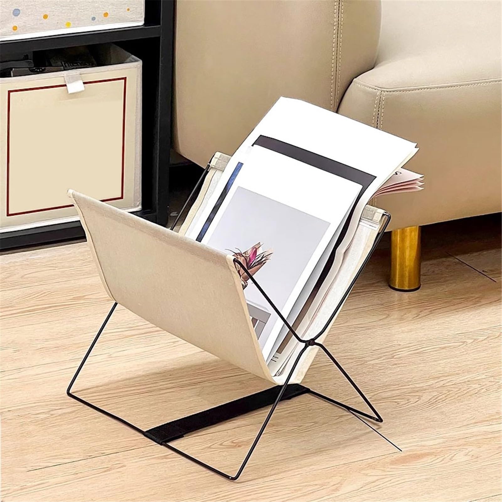 Ufficio Portaoggetti pieghevole e portatile for dischi in vinile con supporto in metallo Scaffale porta dischi
