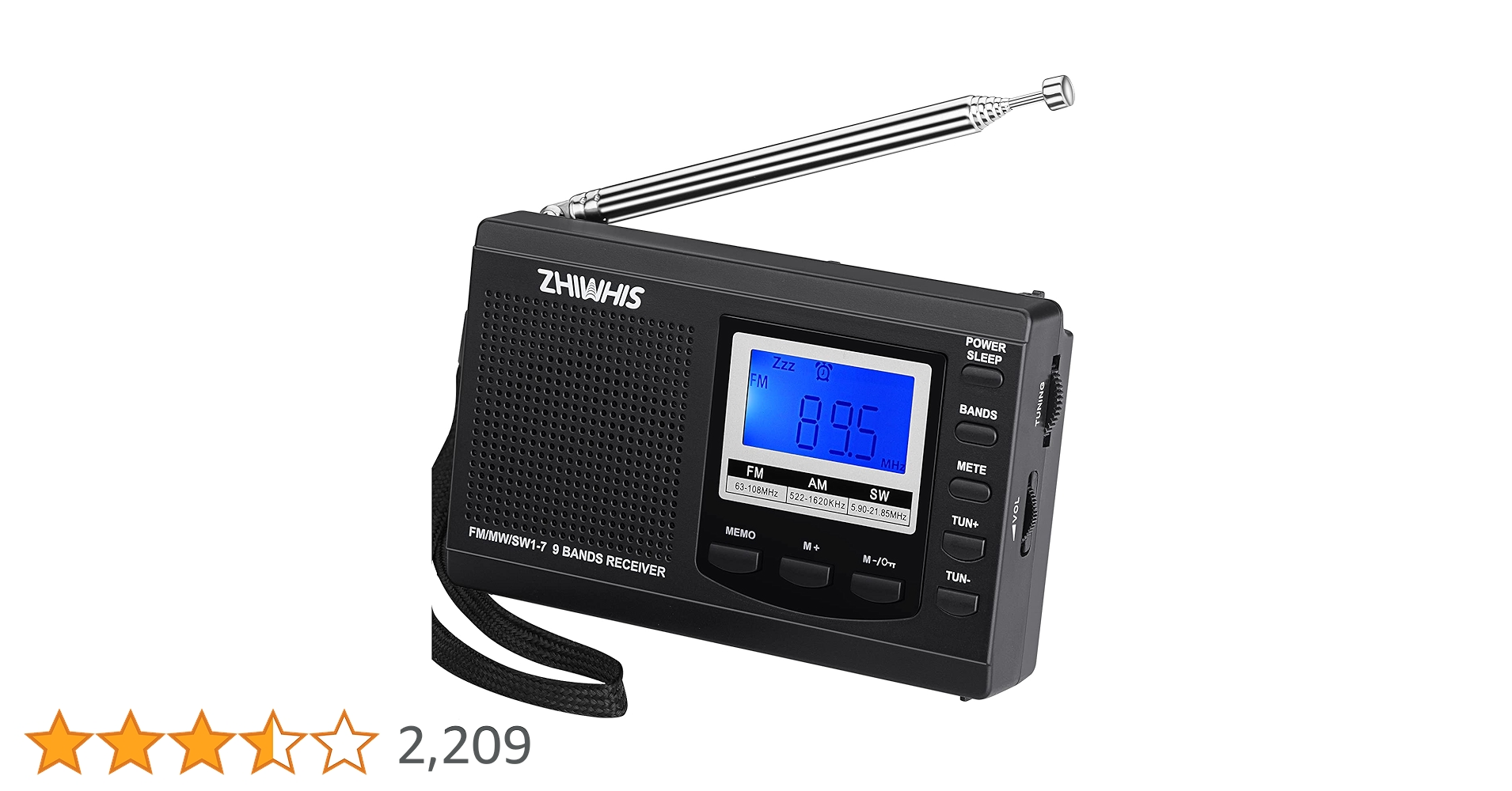 Amazon.co.jp: ZHIWHIS ラジオ 小型ポータブル FM/AM/SW ワイド
