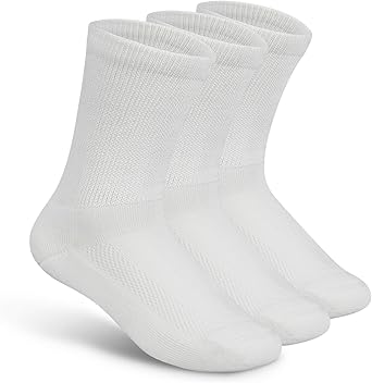 Orthofeet Padded Sole Non-Binding Non-Constrictive Circulation Seam Free Socks, 3 Pack