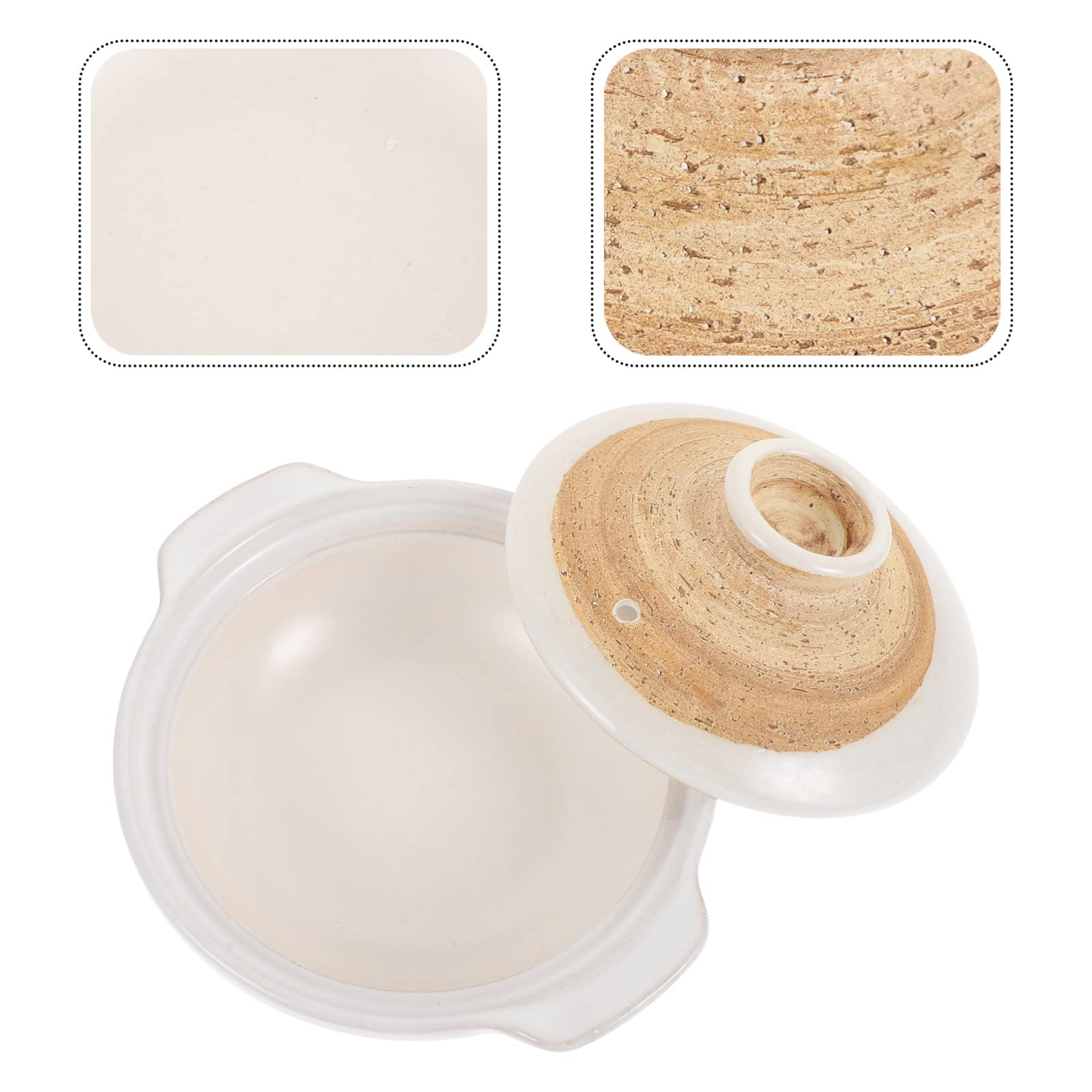 BESTonZON Cacerola de cerámica de arcilla japonesa Sumi Kannyu Donabe antiadherente olla de tierra china con tapa para olla caliente Dolsot Bibimbap sopa 18 cm C
