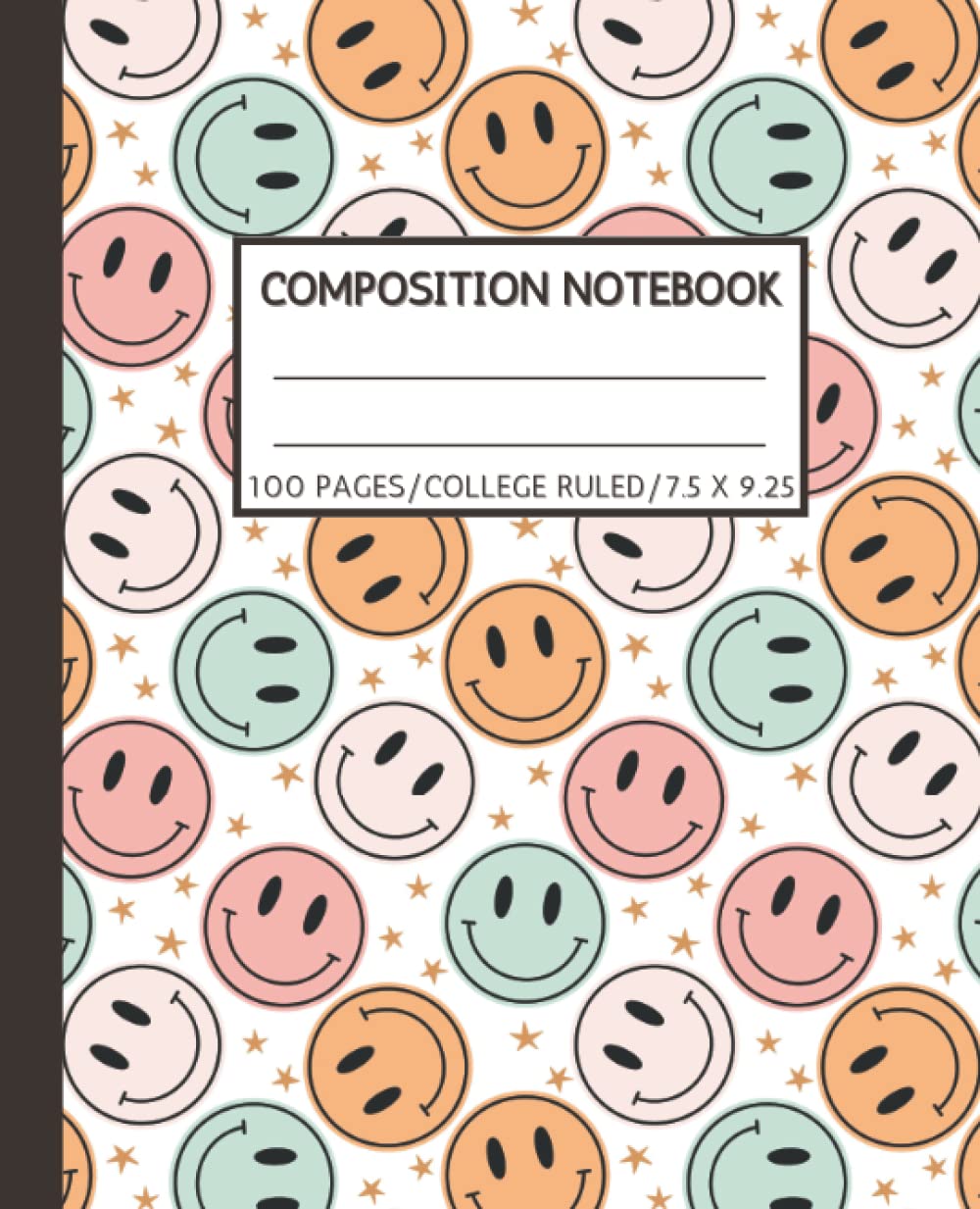 Composition Notebook College Ruled: Pastel Retro Happy Face Aesthetic | Back To School Supplies For High School Students