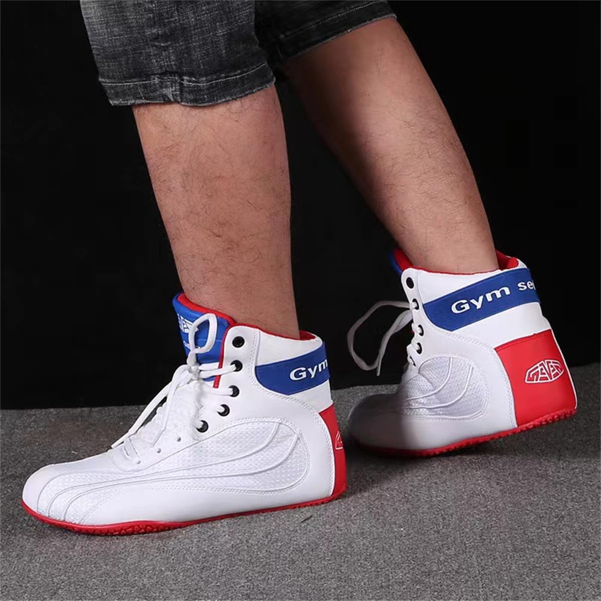 Uomo Donna Wrestling Sneakers Mesh Traspirante Comfort Scarpe Sportive Atletiche High Top Fitness Scarpe da Allenamento per Sollevamento Pesi